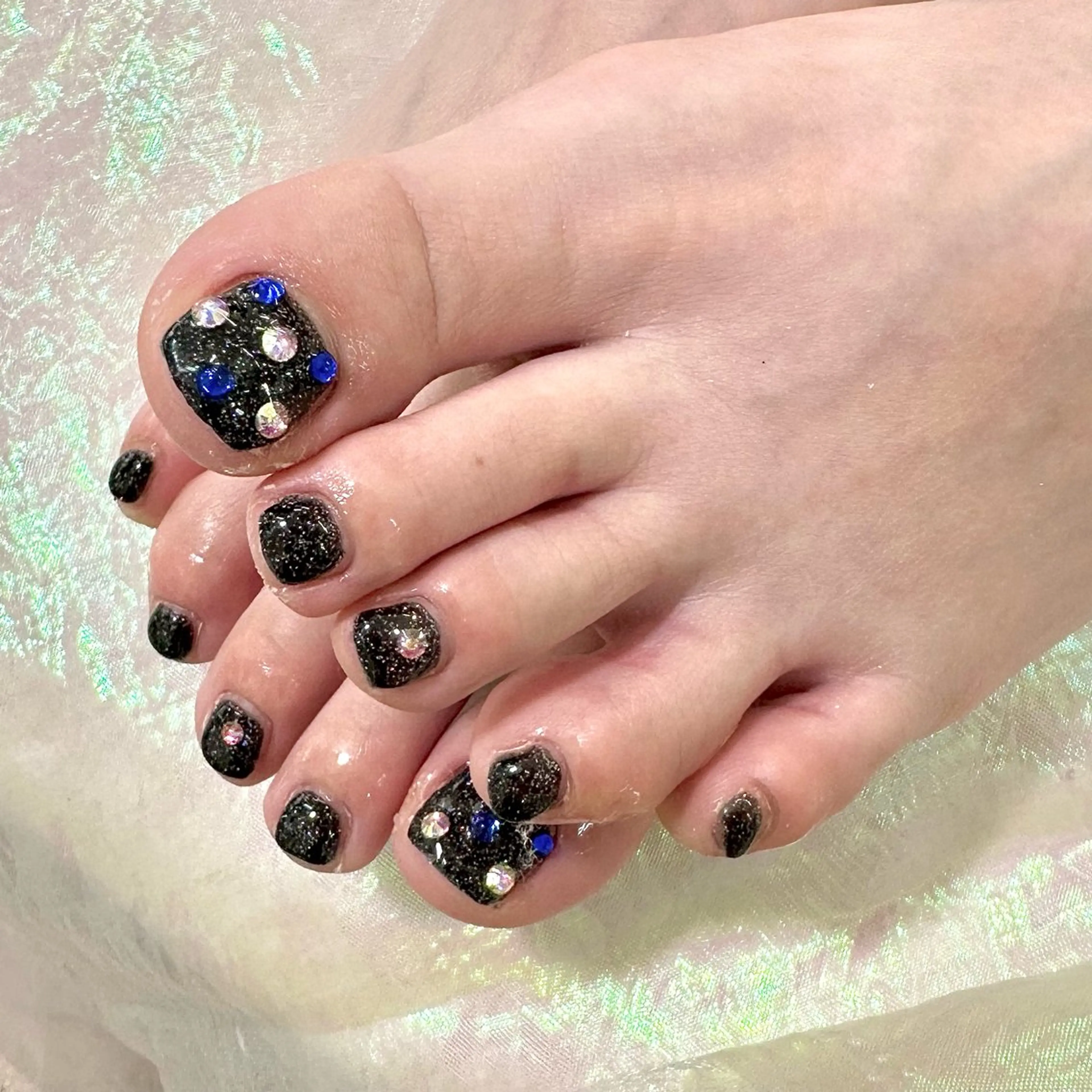 ネイル フラッシュネイル フットネイル ジェルネイル キラキラネイル ストーンネイル フットネイル Heartnail Hino Reinaのネイルデザイン