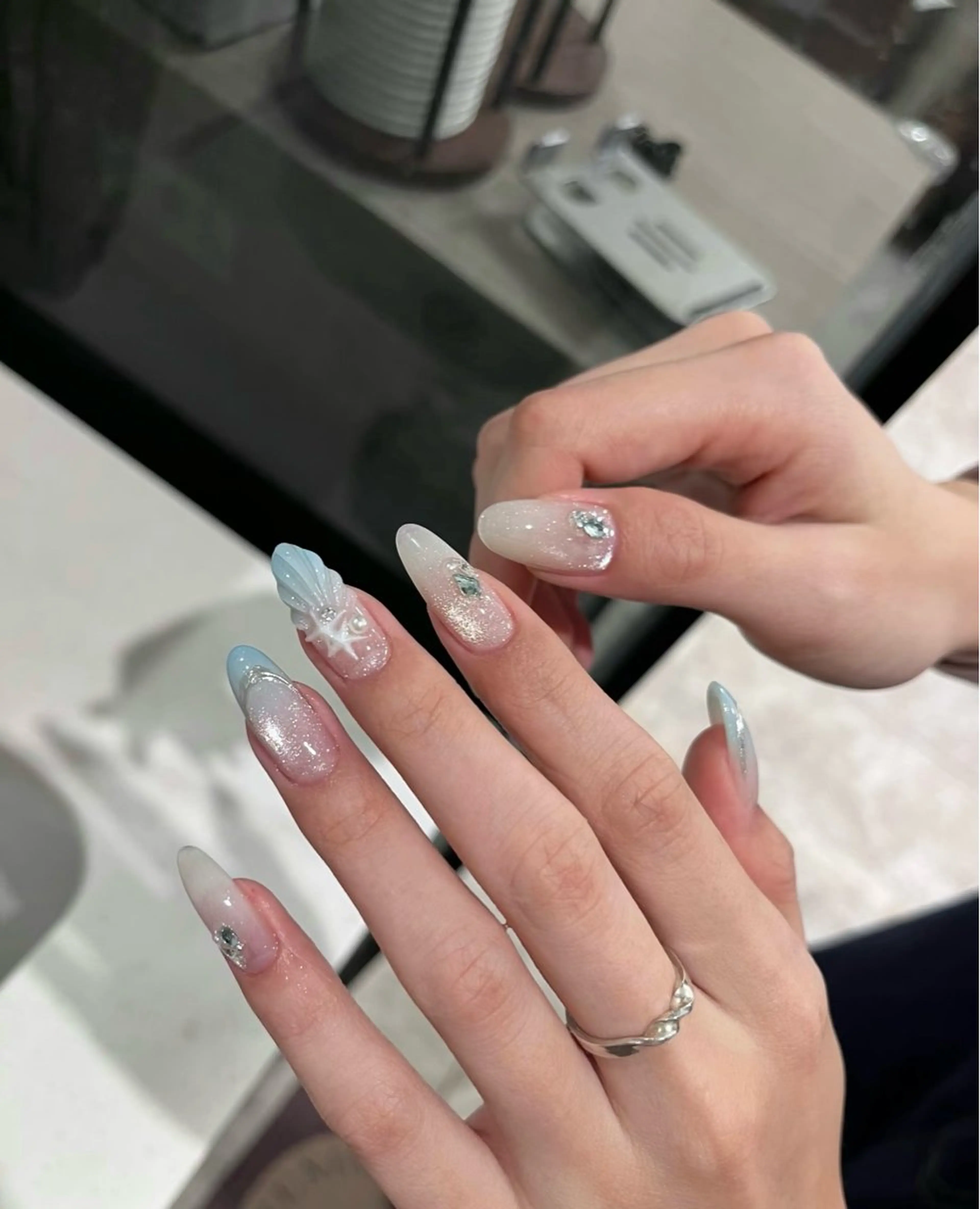 ネイル アートネイル フレンチネイル マグネットネイル ミラーネイル オフィスネイル ハンドネイル Blossom nail【ブラソンネイル】所属・Blossom nail_研修のネイルデザイン
