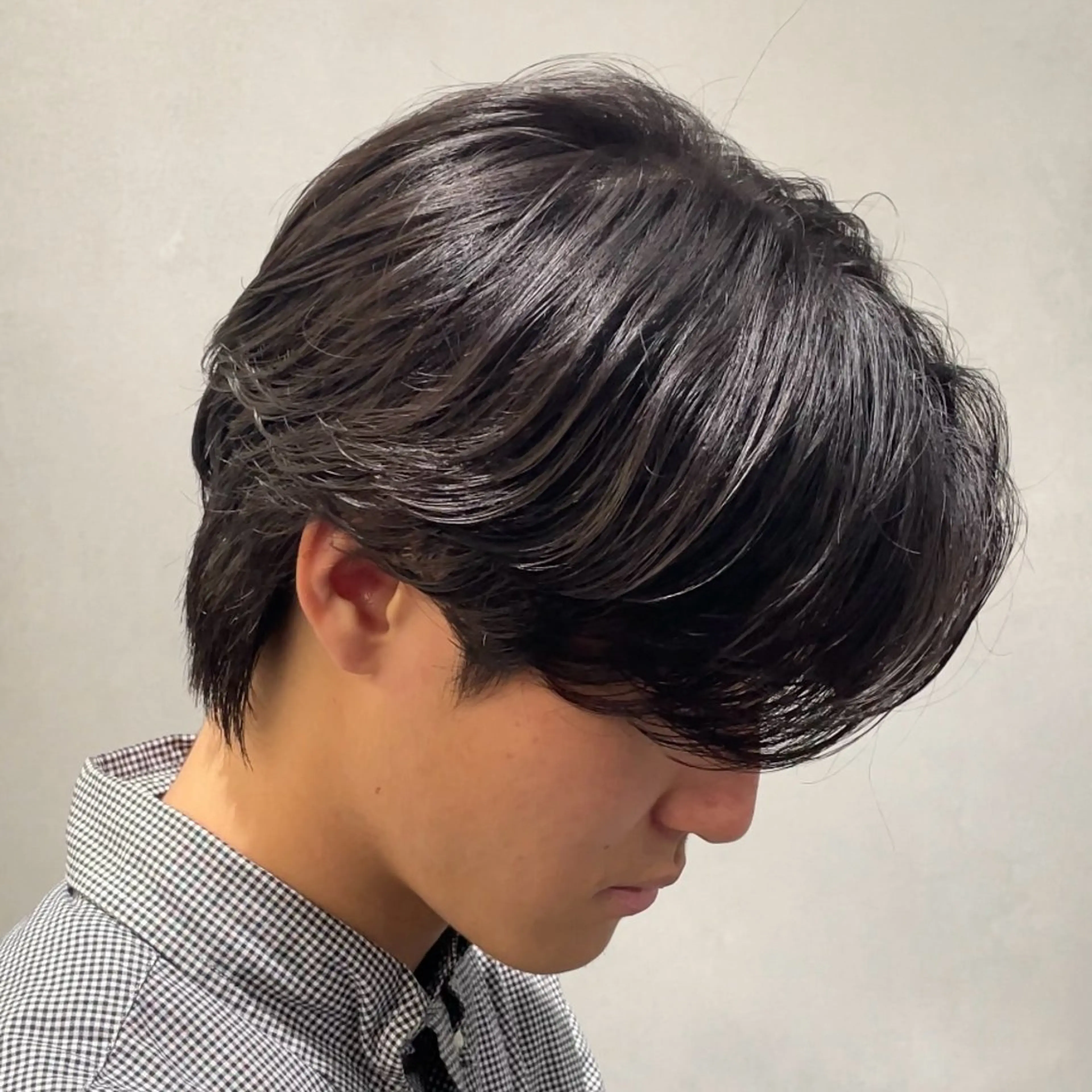 ミディアム パーマ ヘアアレンジ メンズ カット パーマ fifth 石川 凪のヘアスタイル