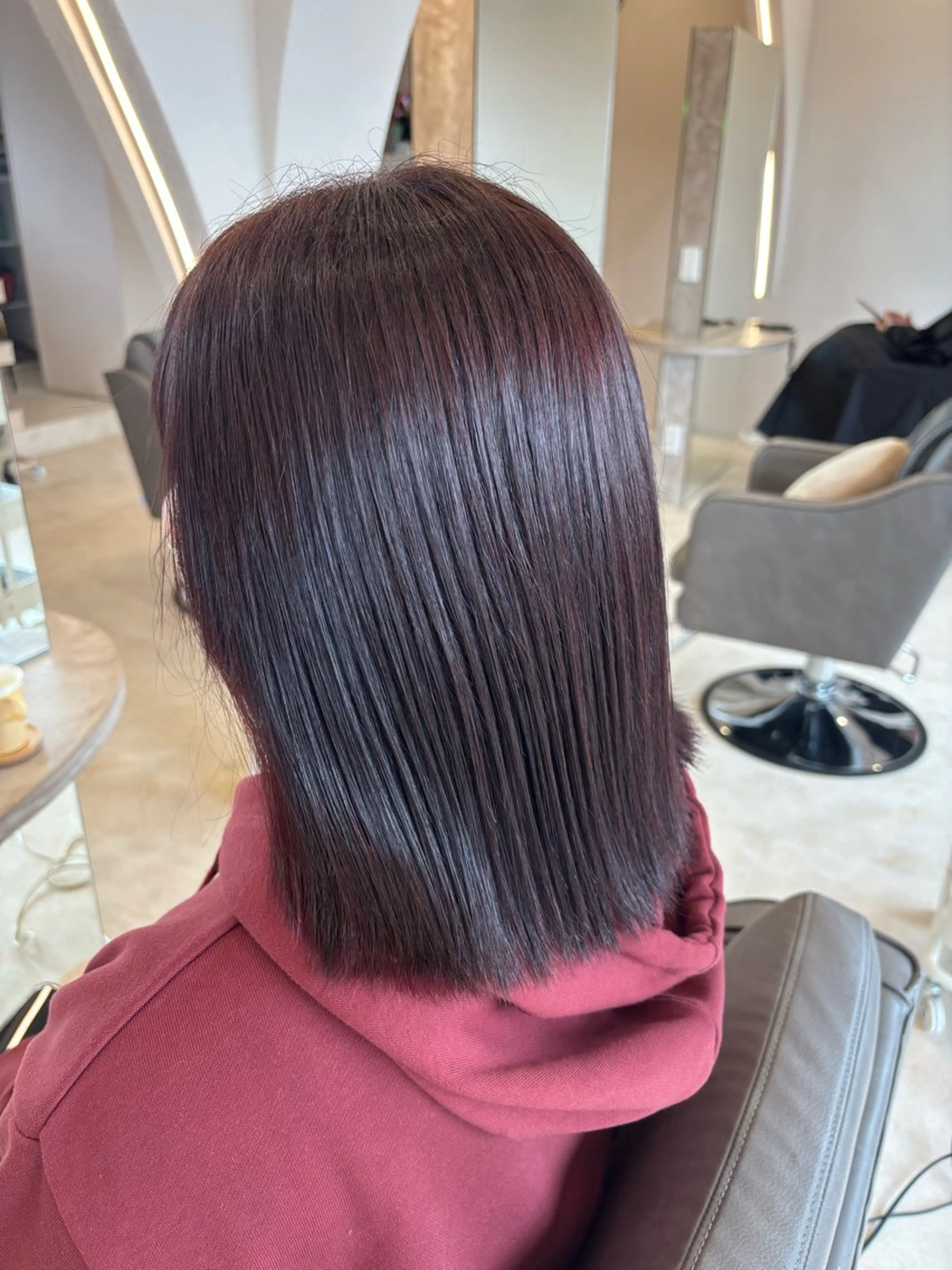 ミディアム ヘアカラー ハラダ ヒナミのヘアスタイル