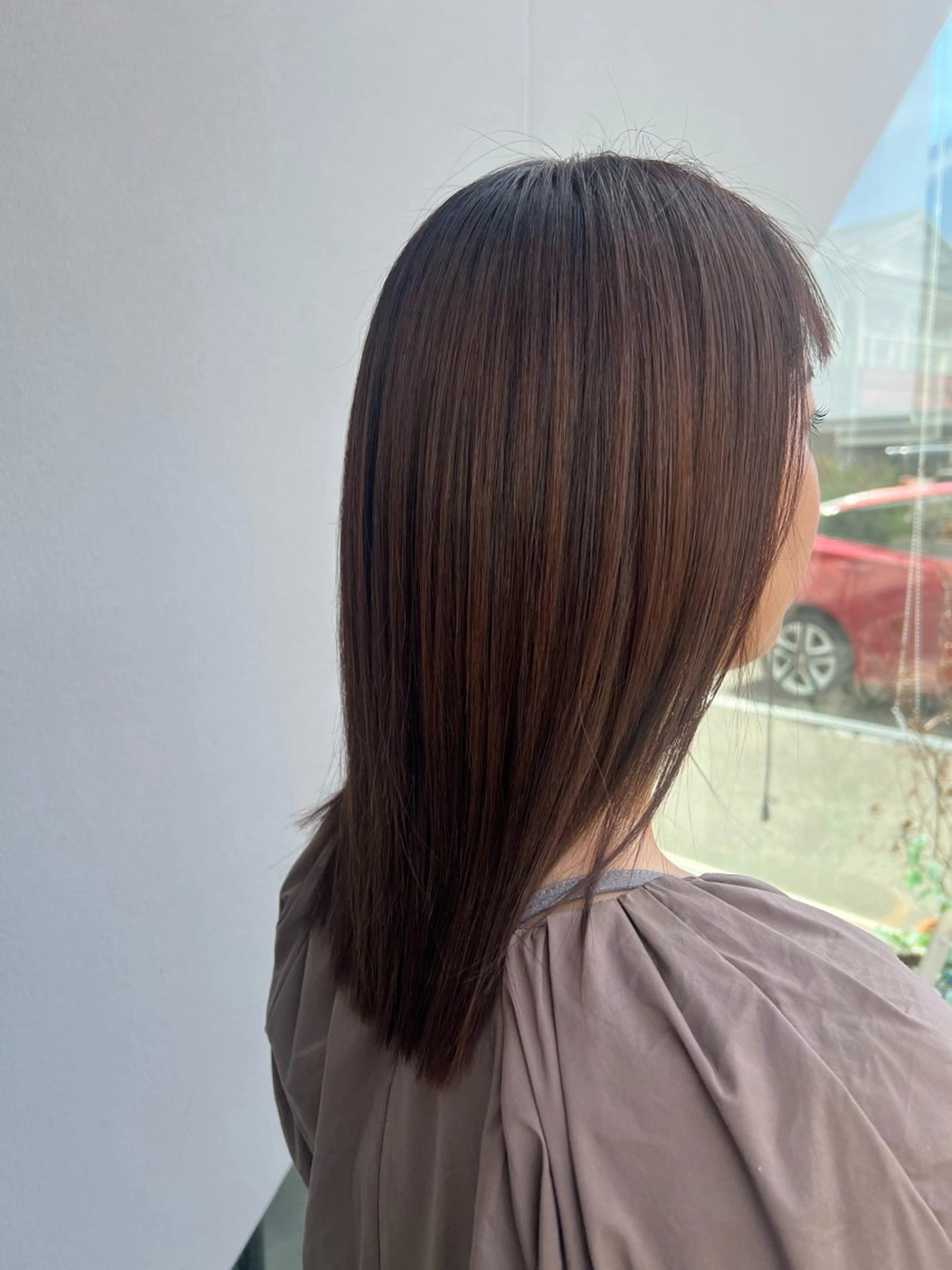 セミロング カラー ヘアアレンジ カット ヘアカラー トリートメント APREKO SAYAKAのヘアスタイル