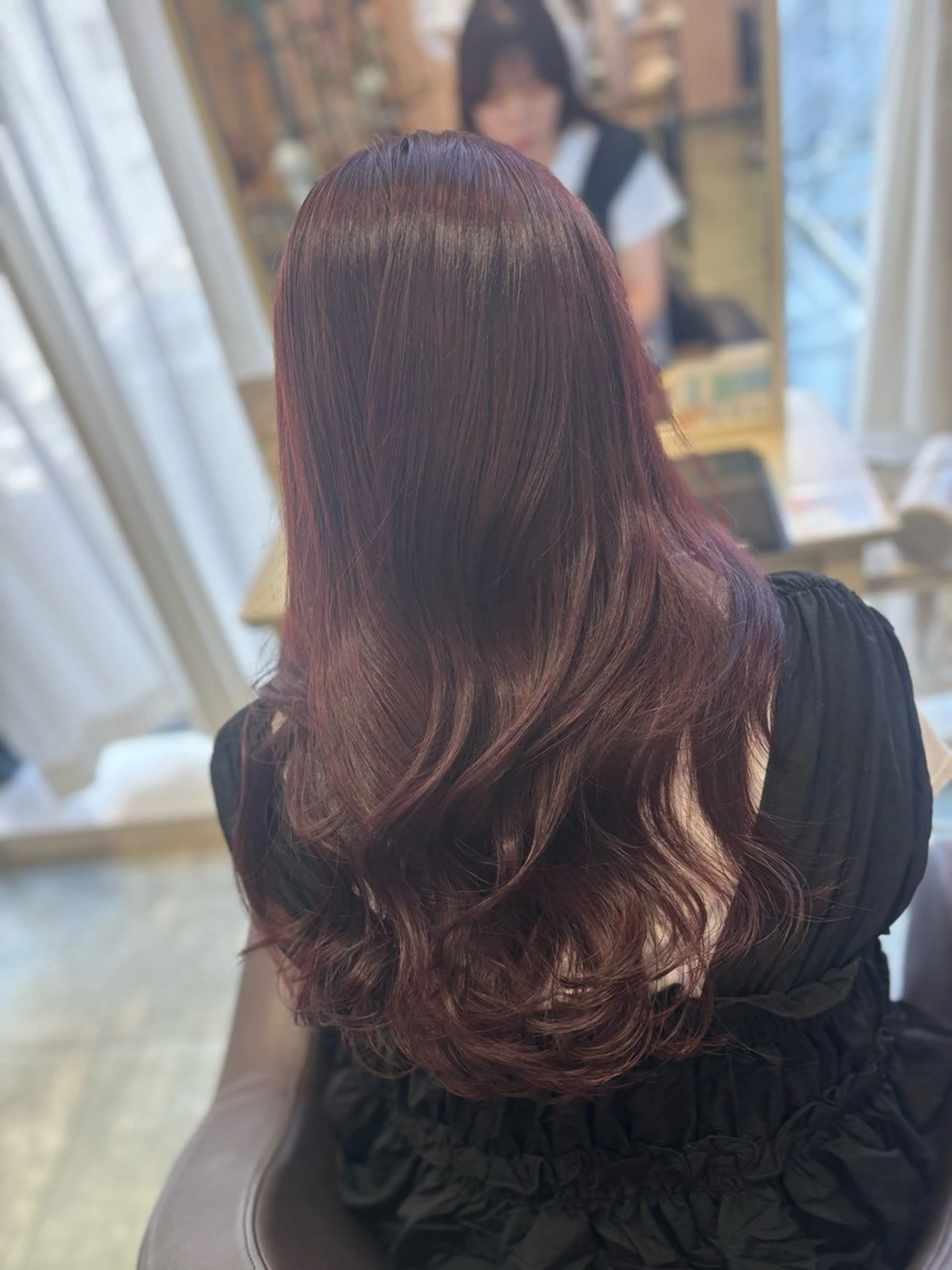 ロング カット Rinka暖色カラー /縮毛矯正/梅田のヘアスタイル