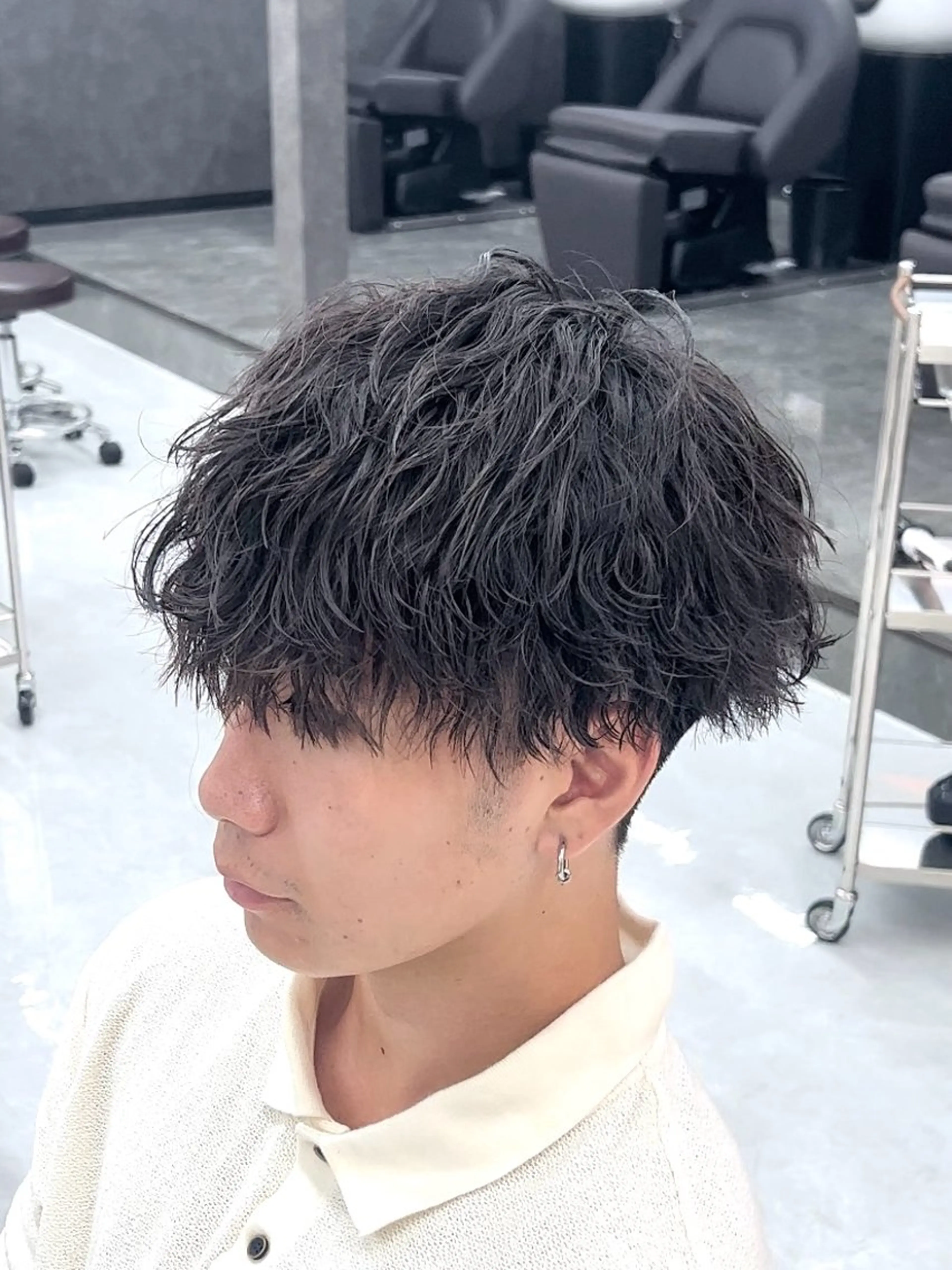 ショート パーマ ヘアアレンジ メンズ メンズパーマ ツイストスパイラルパーマ 波巻きパーマ スパイラルパーマ カット パーマ フウト/メンズカット /メンズパーマのヘアスタイル