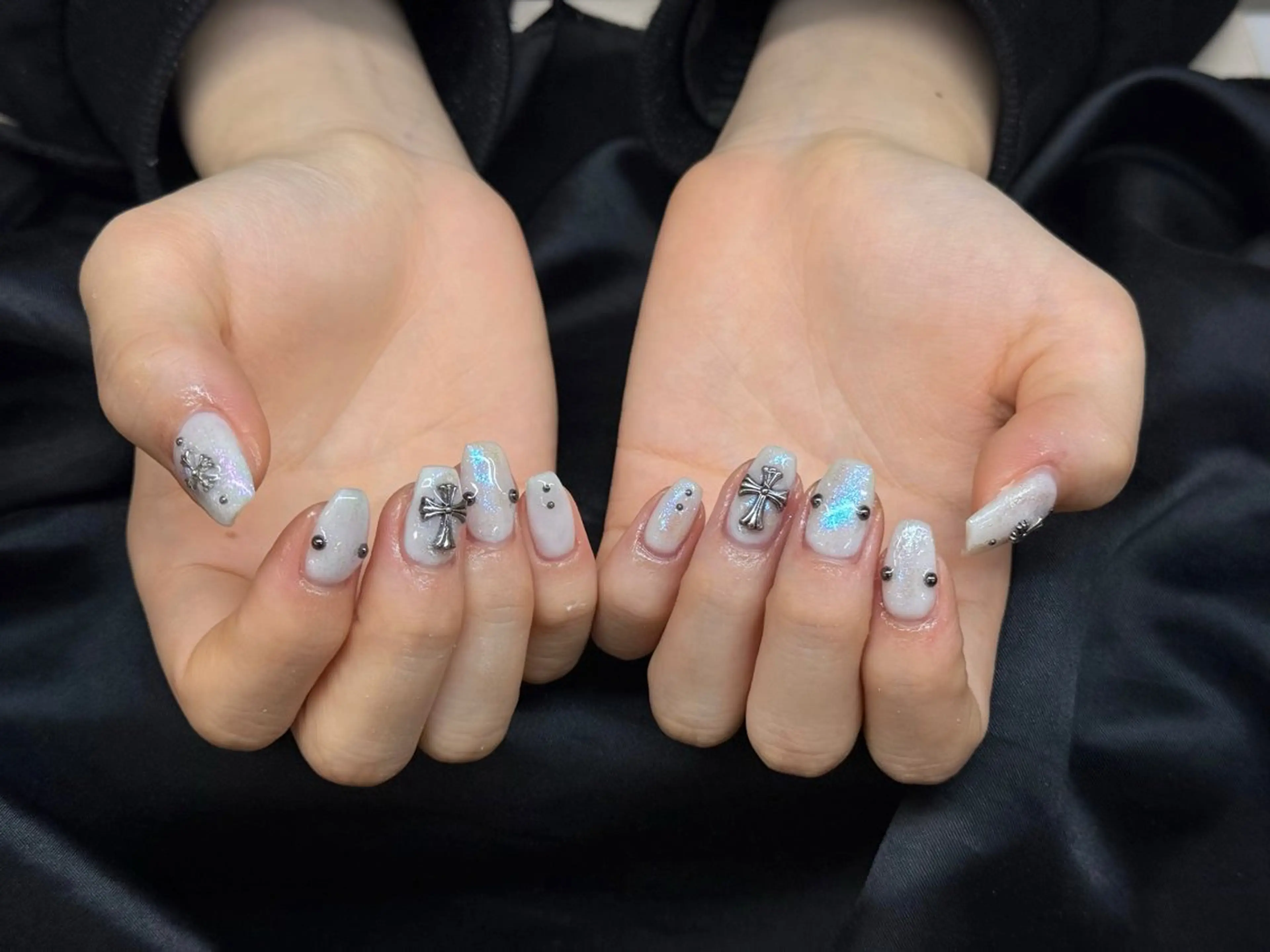 ネイル チークネイル 長さ出し フレンチネイル ジェルネイル 韓国ネイル ハンドネイル ユ ミのネイルデザイン