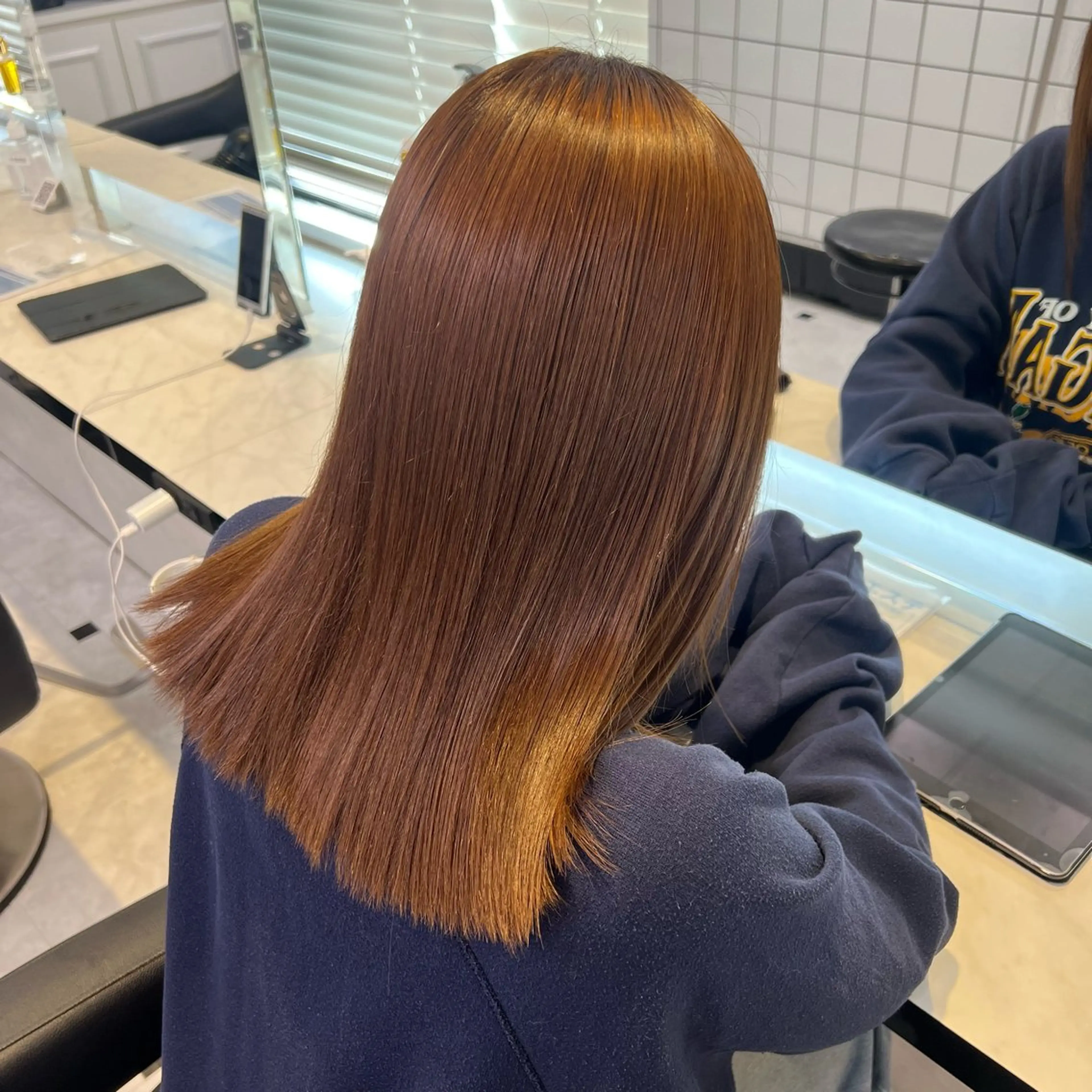 ミディアム カラー ヘアカラー 愛され暖色♥️モテ 艶髪♥️りなのヘアスタイル