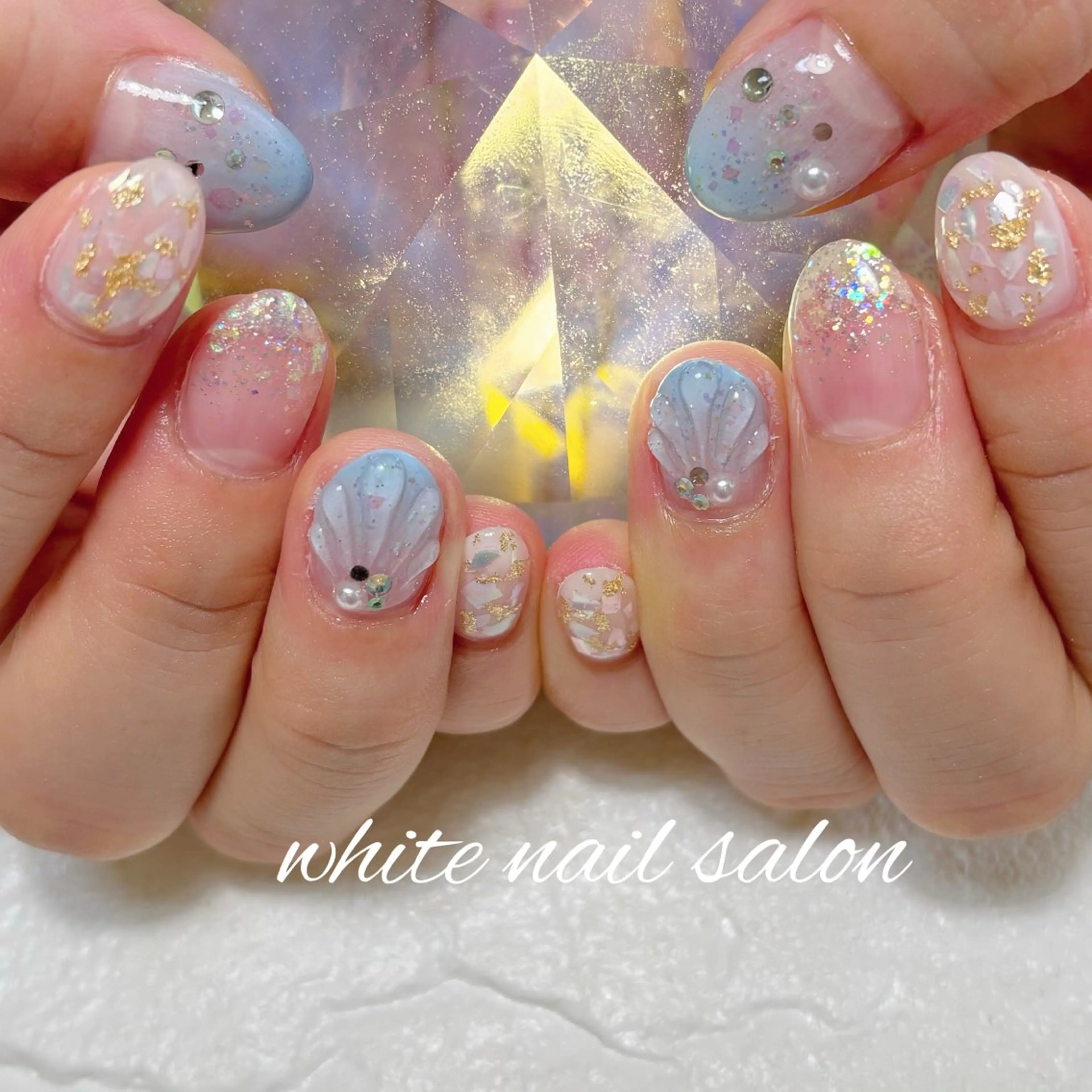 ネイル フットネイル ホワイト ハンドネイル white nail salonのネイルデザイン