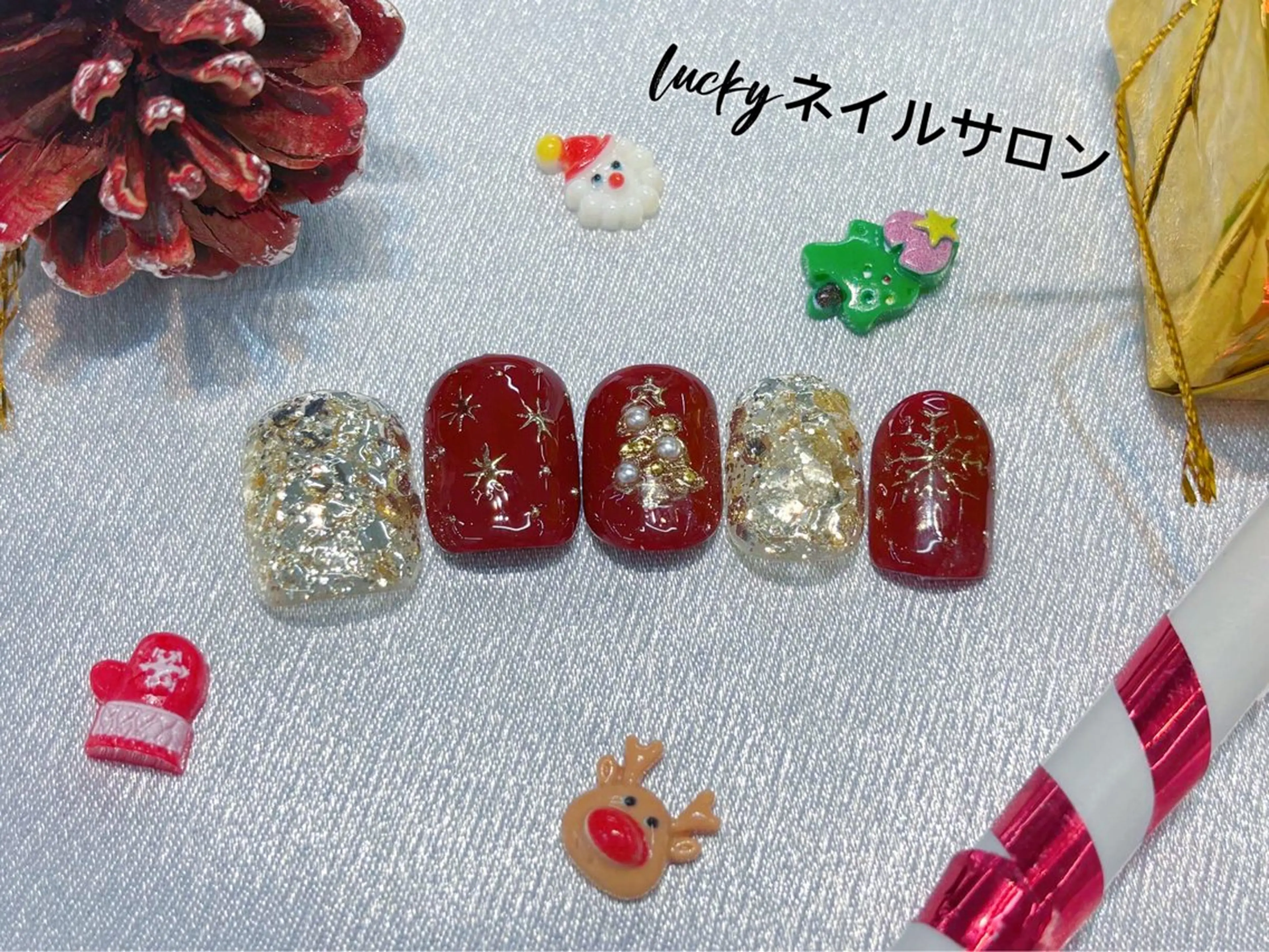 ネイル アートネイル チークネイル 長さ出し フットネイル ジェルネイル ラッキーネイルサロン 西川口東口店のネイルデザイン