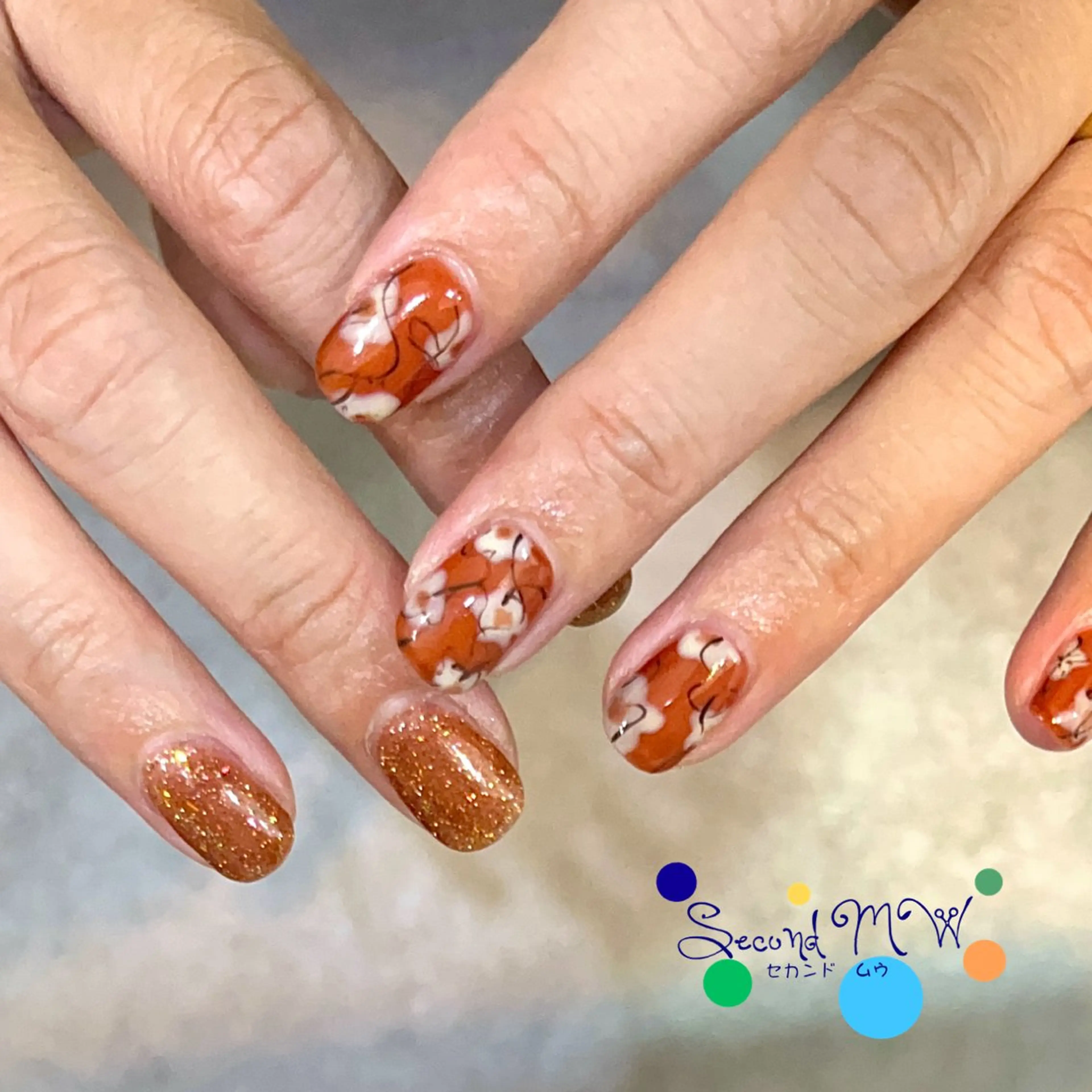 ネイル フラッシュネイル ニュアンスネイル ハンドネイル SecondMW _nail 　川連のネイルデザイン