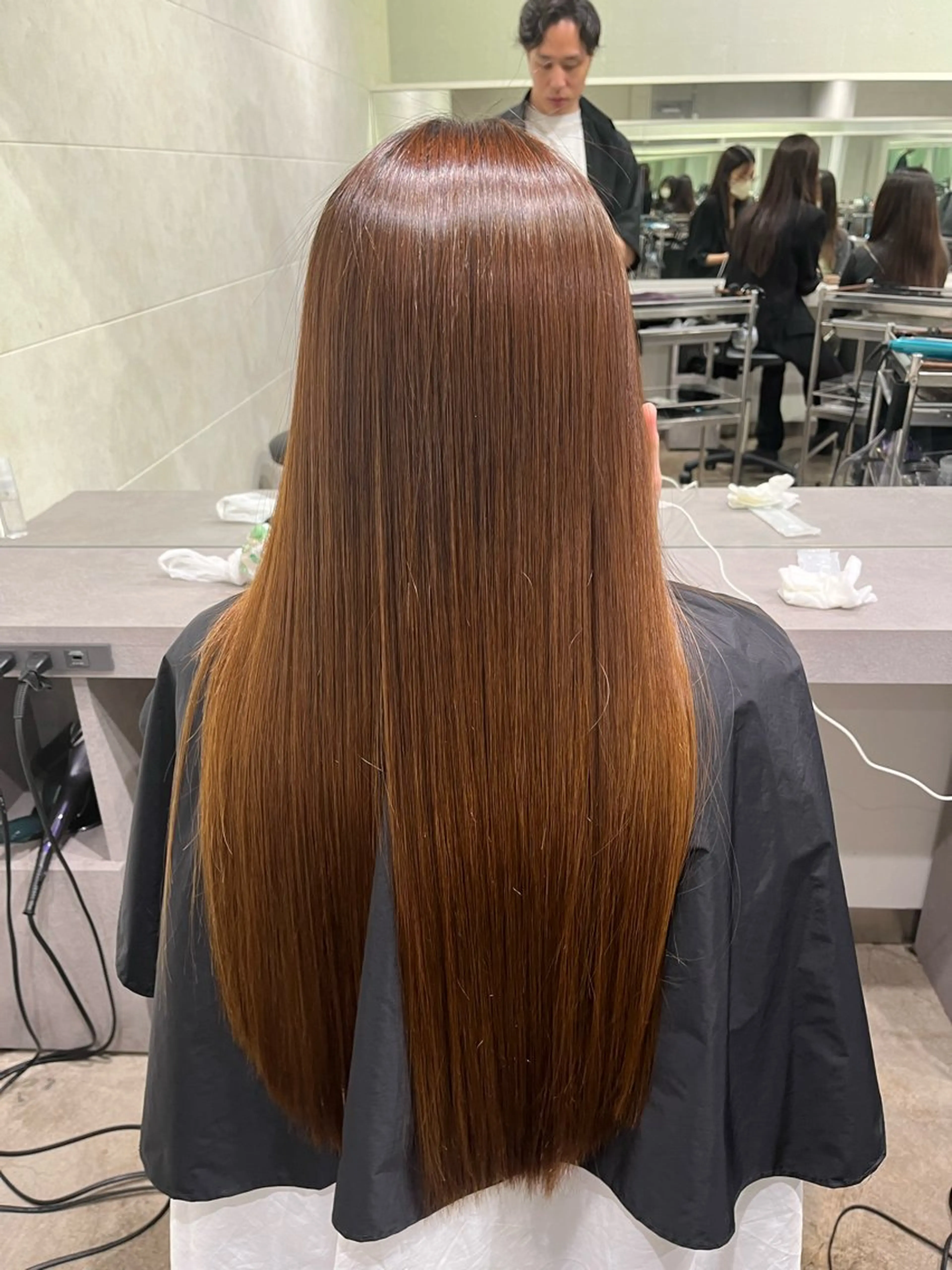 セミロング カラー 縮毛矯正 特化生田のヘアスタイル