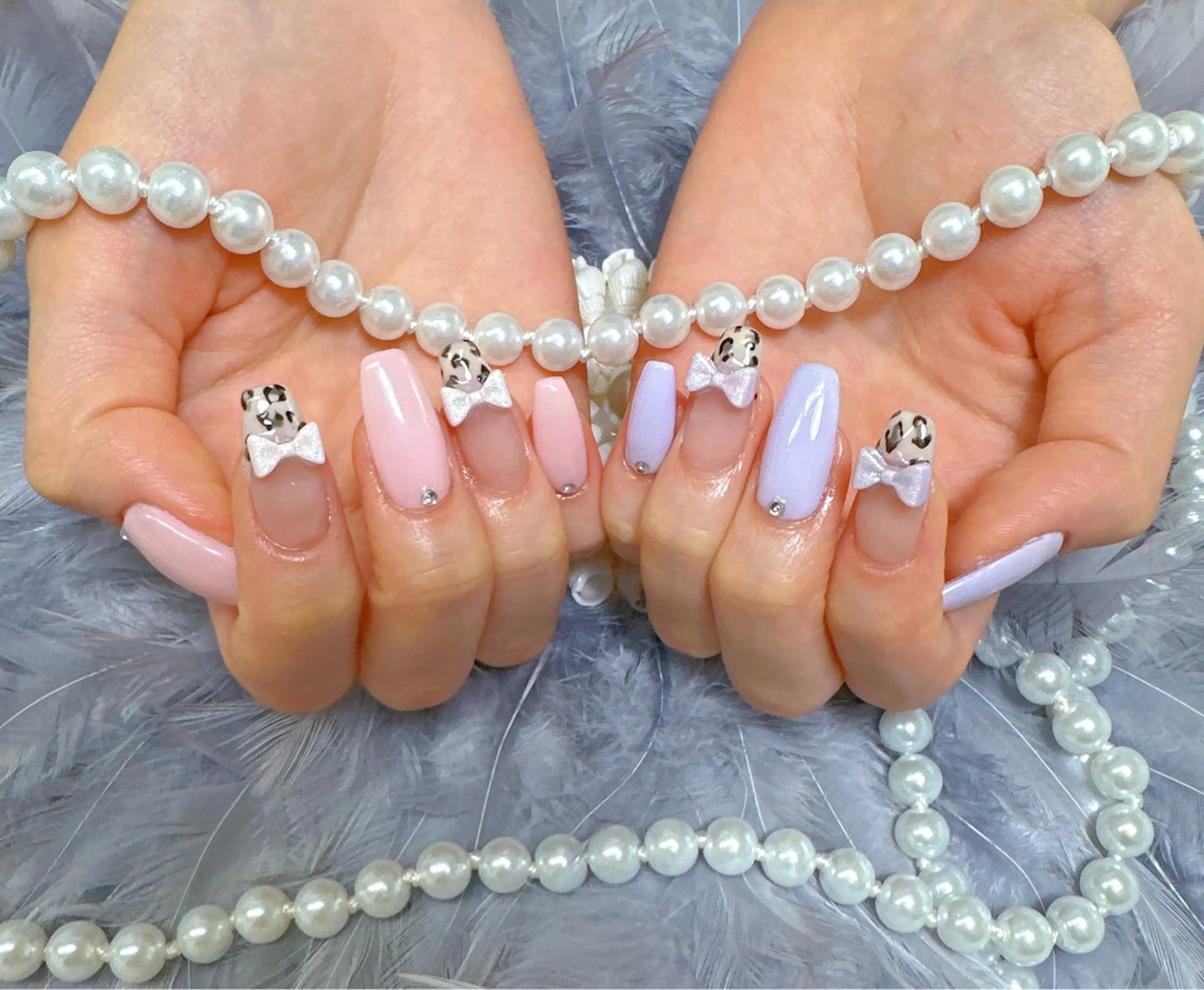 ネイル 持ち込み リボン ハンドネイル Pretty Nail Salonのネイルデザイン