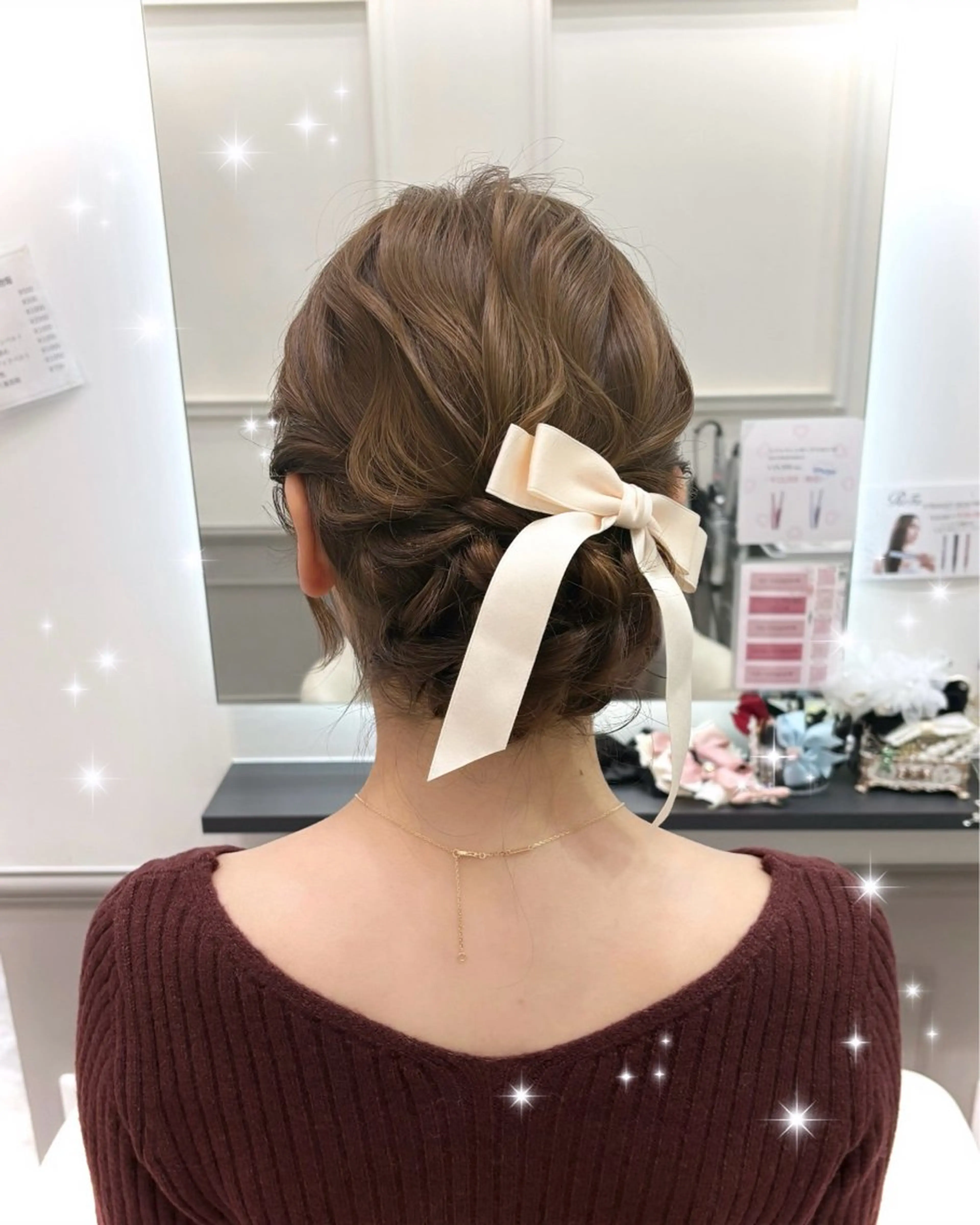 ミディアム ヘアアレンジ ヘアセット lien ヒジリのヘアスタイル