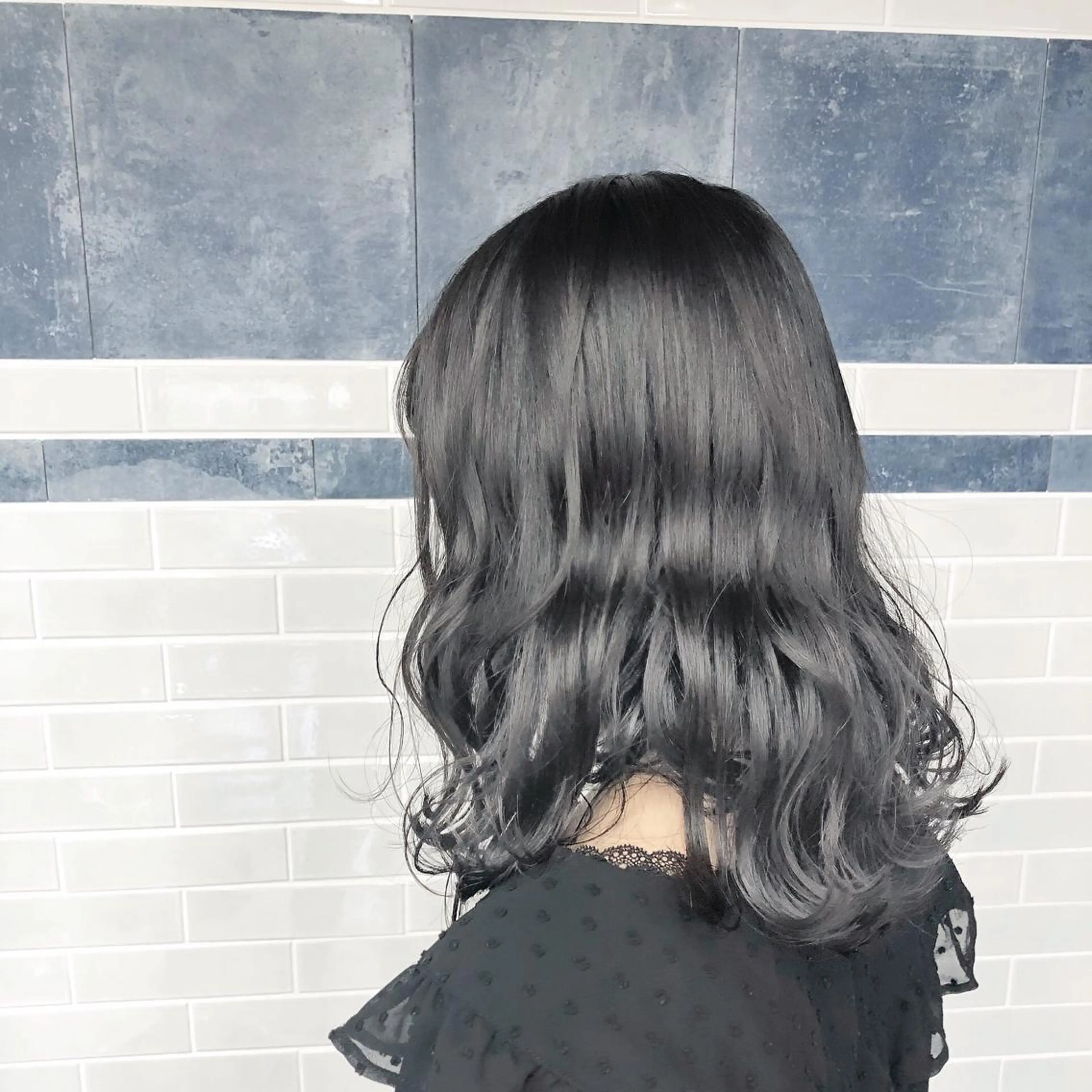 セミロング カラー ヘアアレンジ アディクシーカラー ダークグレー カット ヘアカラー トリートメント ❤️Ruminate 日暮里店❤️のヘアスタイル