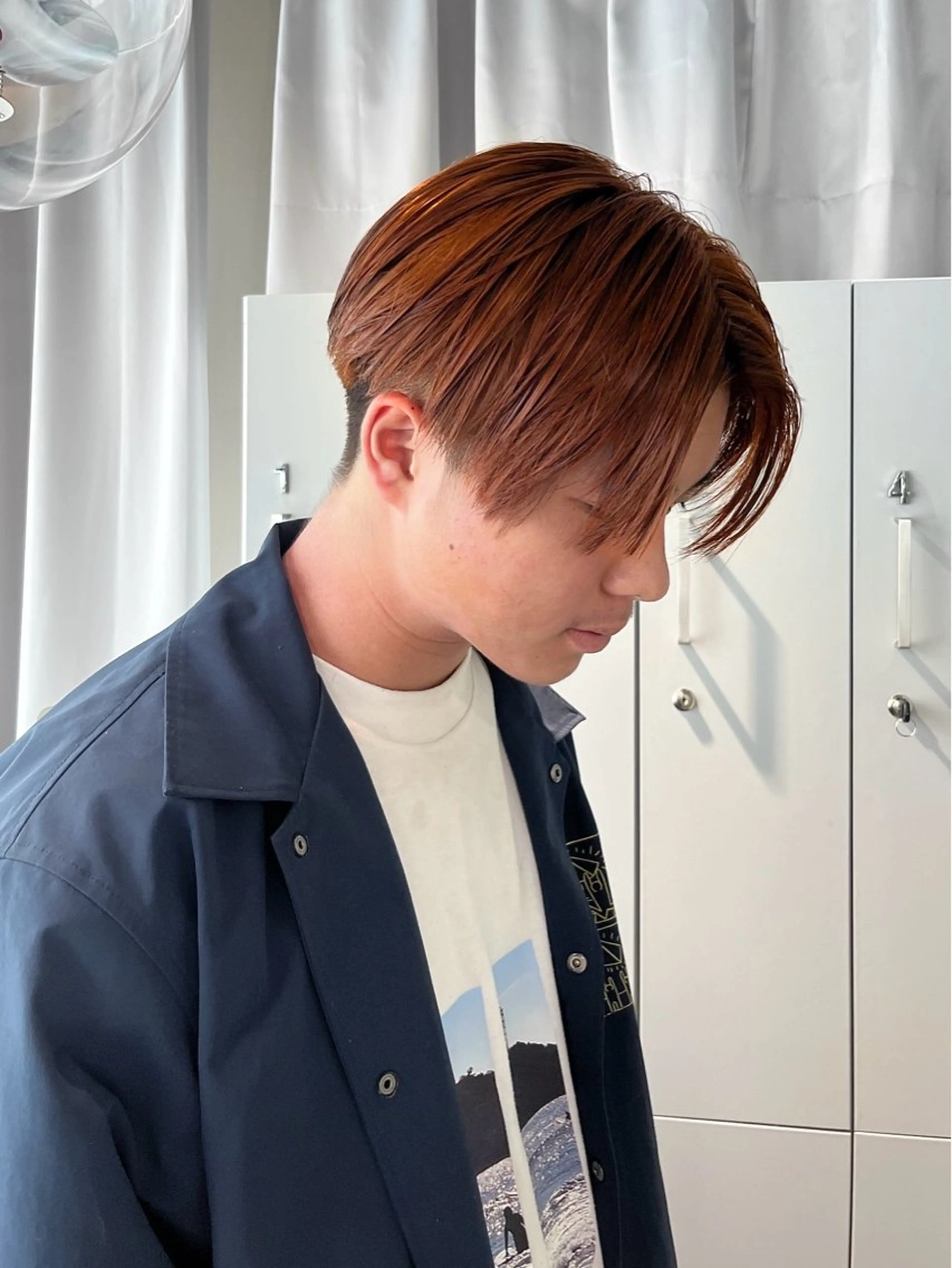 ショート カラー メンズ マッシュ 黒髪 ダブルカラー オレンジ ヘアカラー YUZUKI 🌙のヘアスタイル