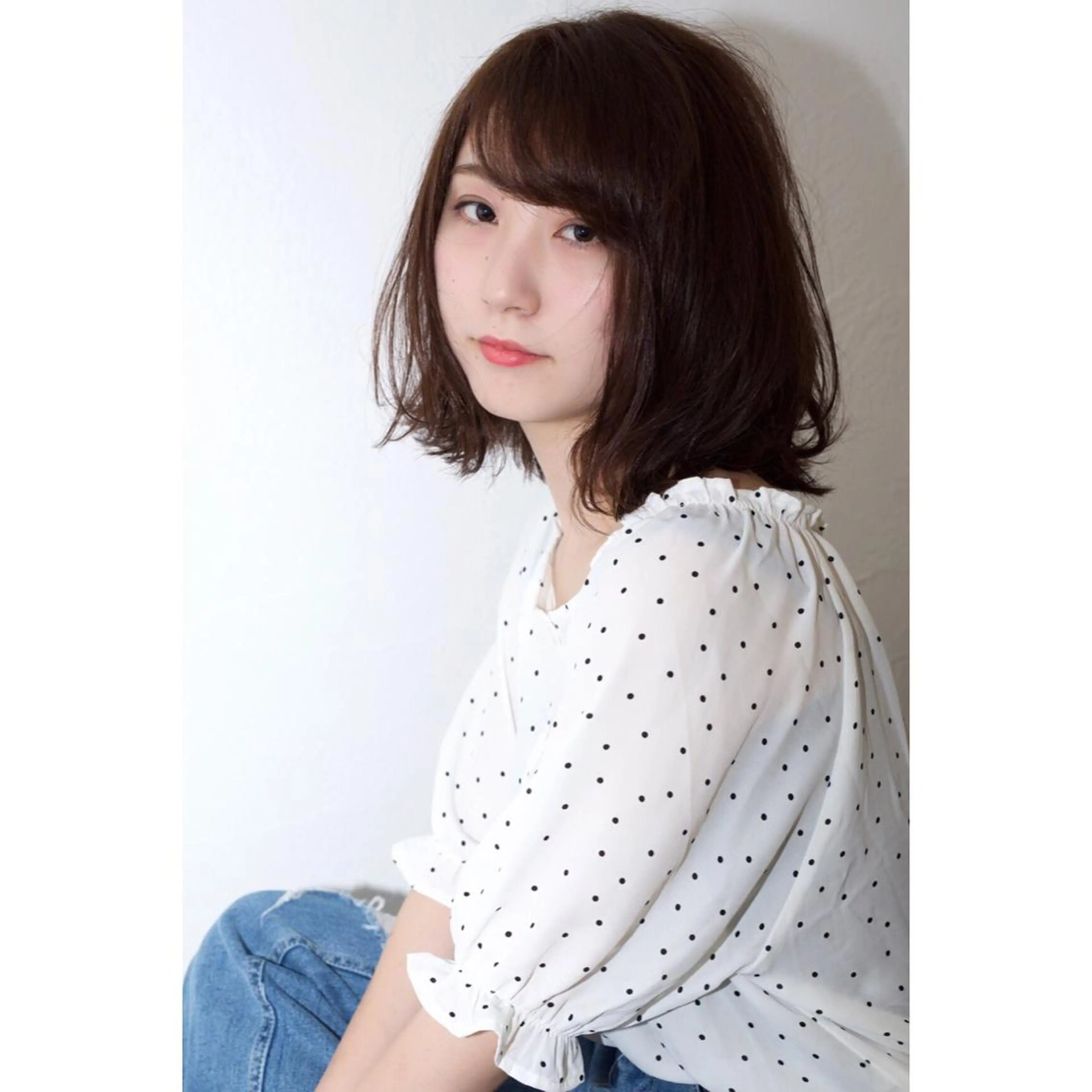 ミディアム カラー カット ヘアカラー fio マナミのヘアスタイル