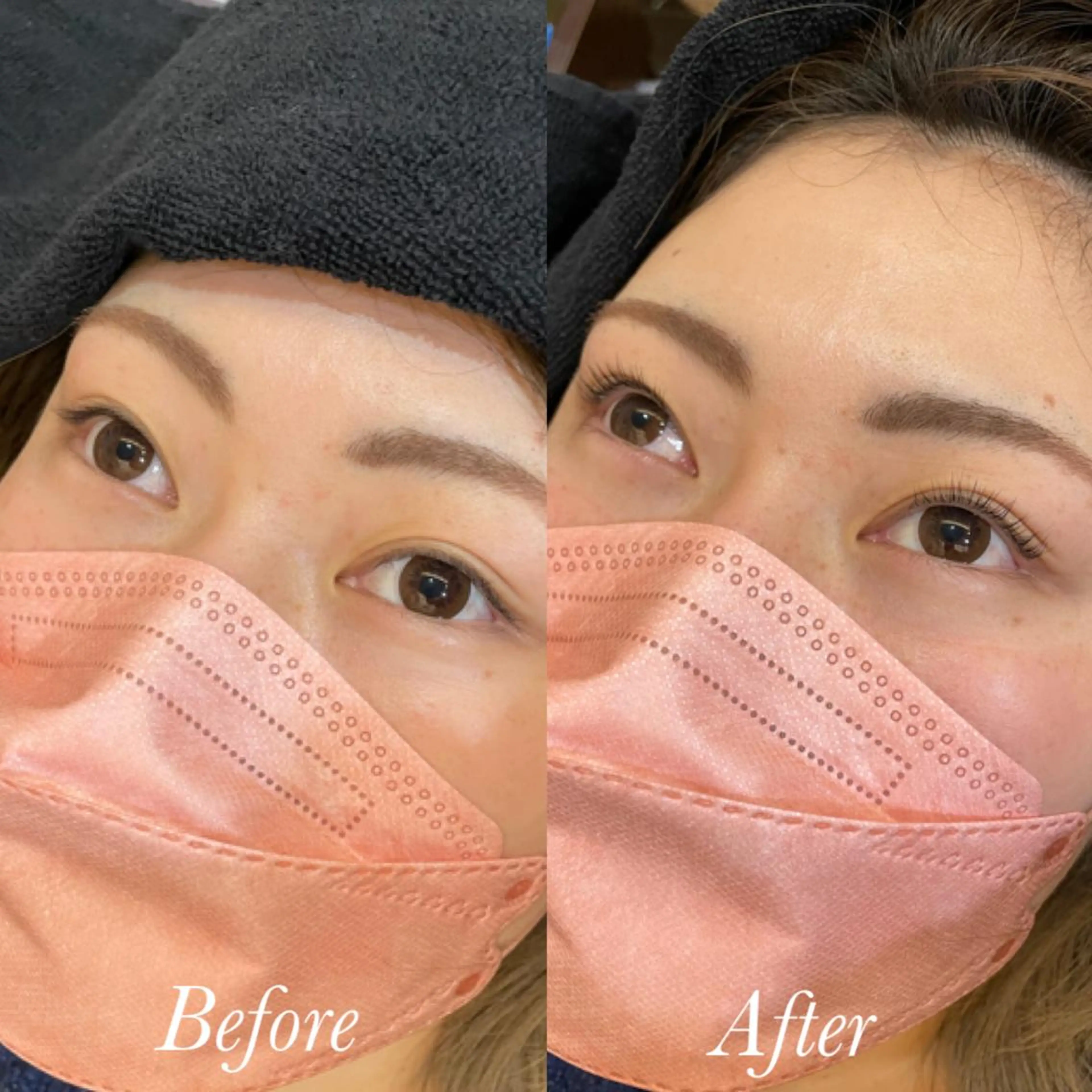 マツエク・マツパ パリジェンヌラッシュリフト aya/小顔レイヤー /柔らかカラーのヘアスタイル