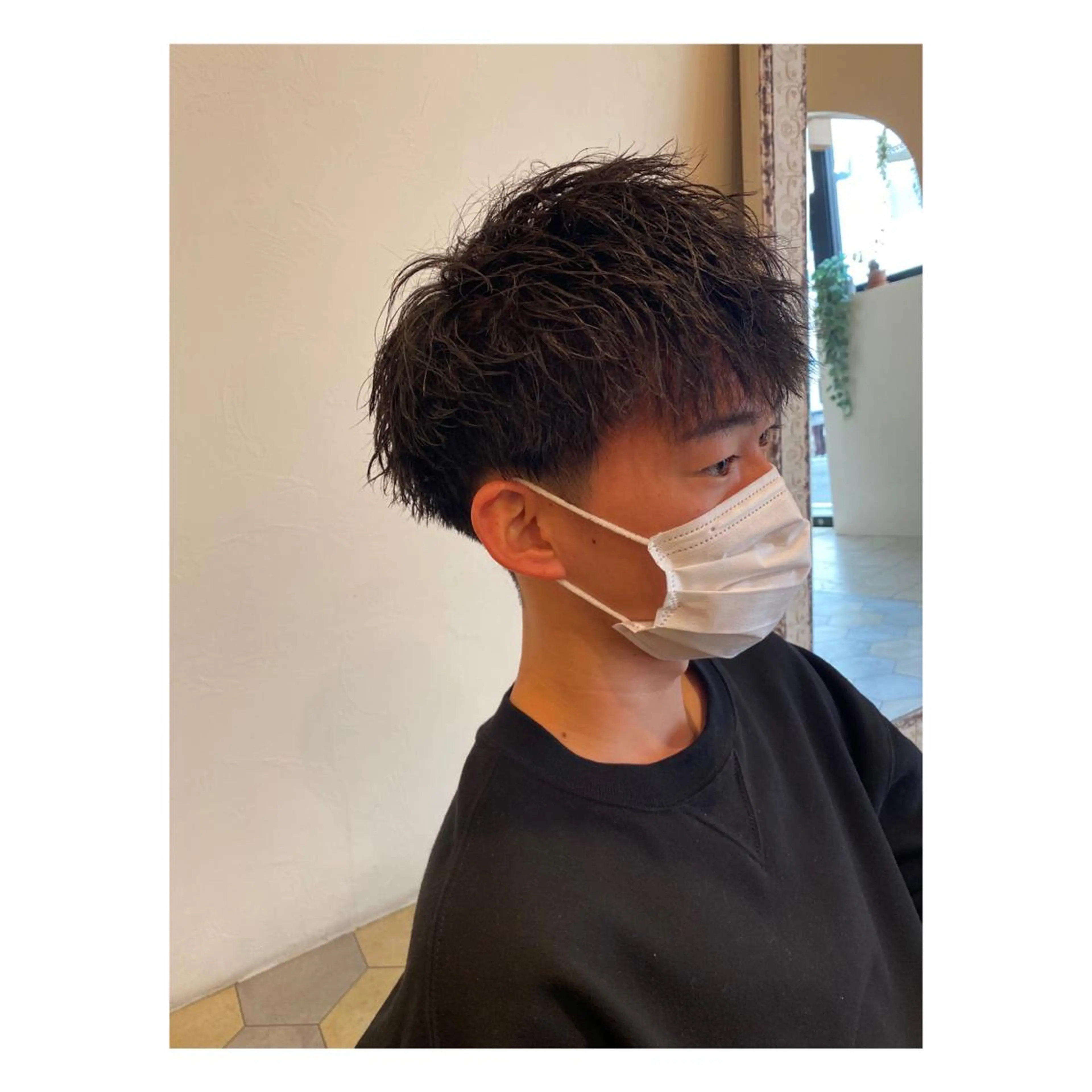 ショート パーマ メンズ カット パーマ 菊池大一 溝の口パーマのヘアスタイル