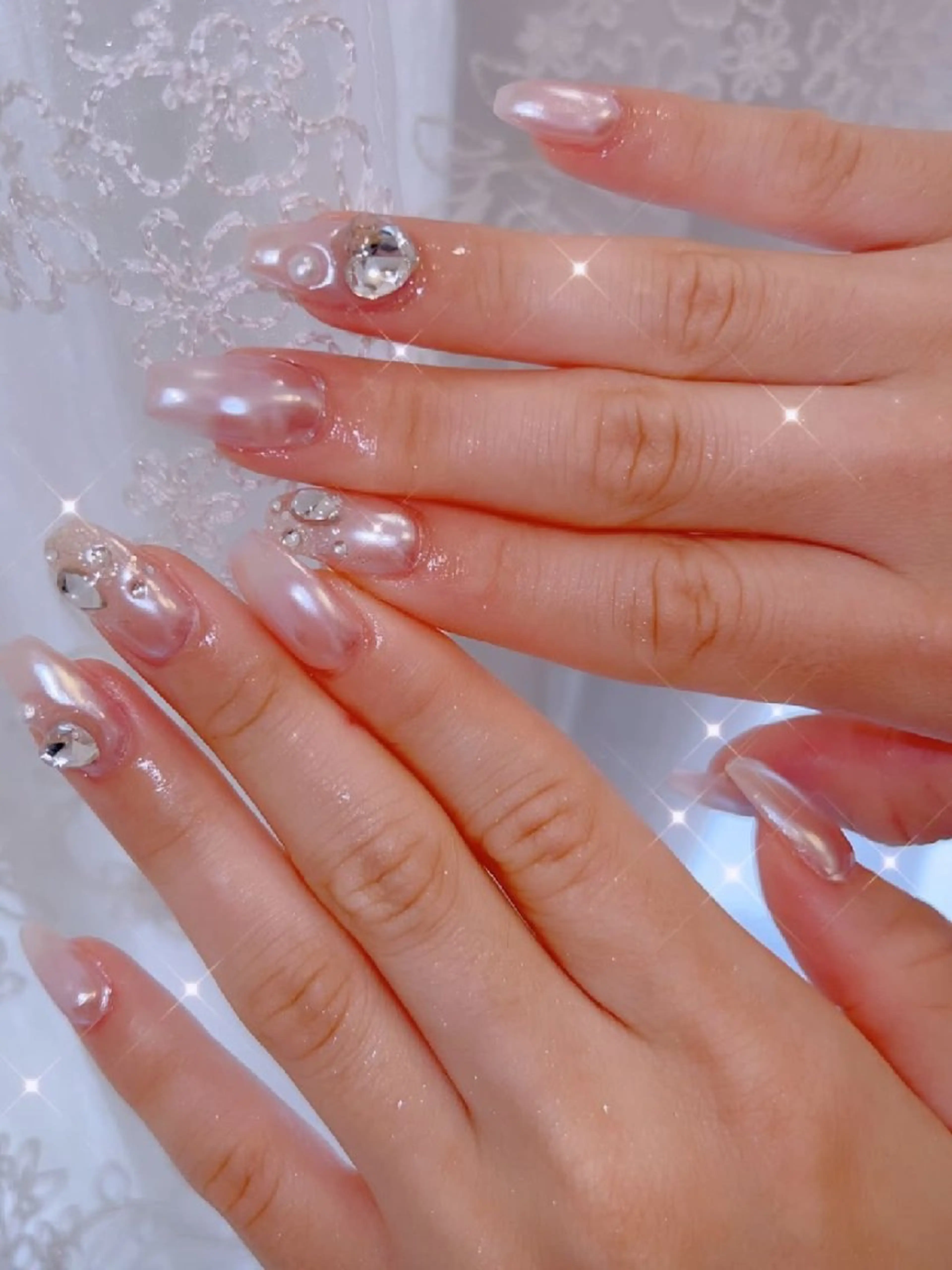ネイル 長さ出し ジェルネイル 韓国ネイル マグネットネイル ニュアンスネイル ハンドネイル I LOVE ME NAIL.｡.:*♡のネイルデザイン