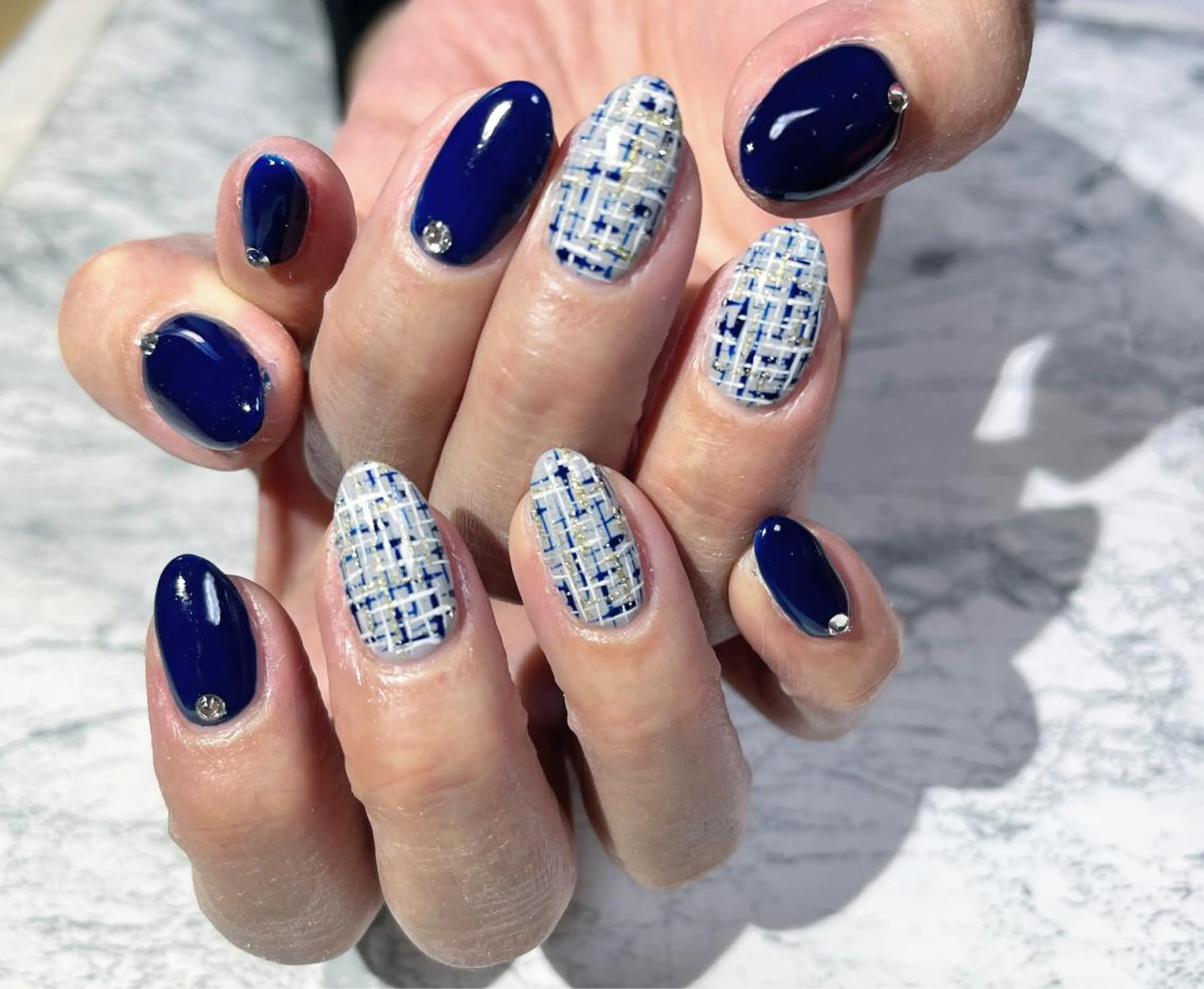 ネイル フットネイル ネイビー ニュアンスネイル シンプルネイル 春ネイル nail fufla ♡yamane♡のネイルデザイン