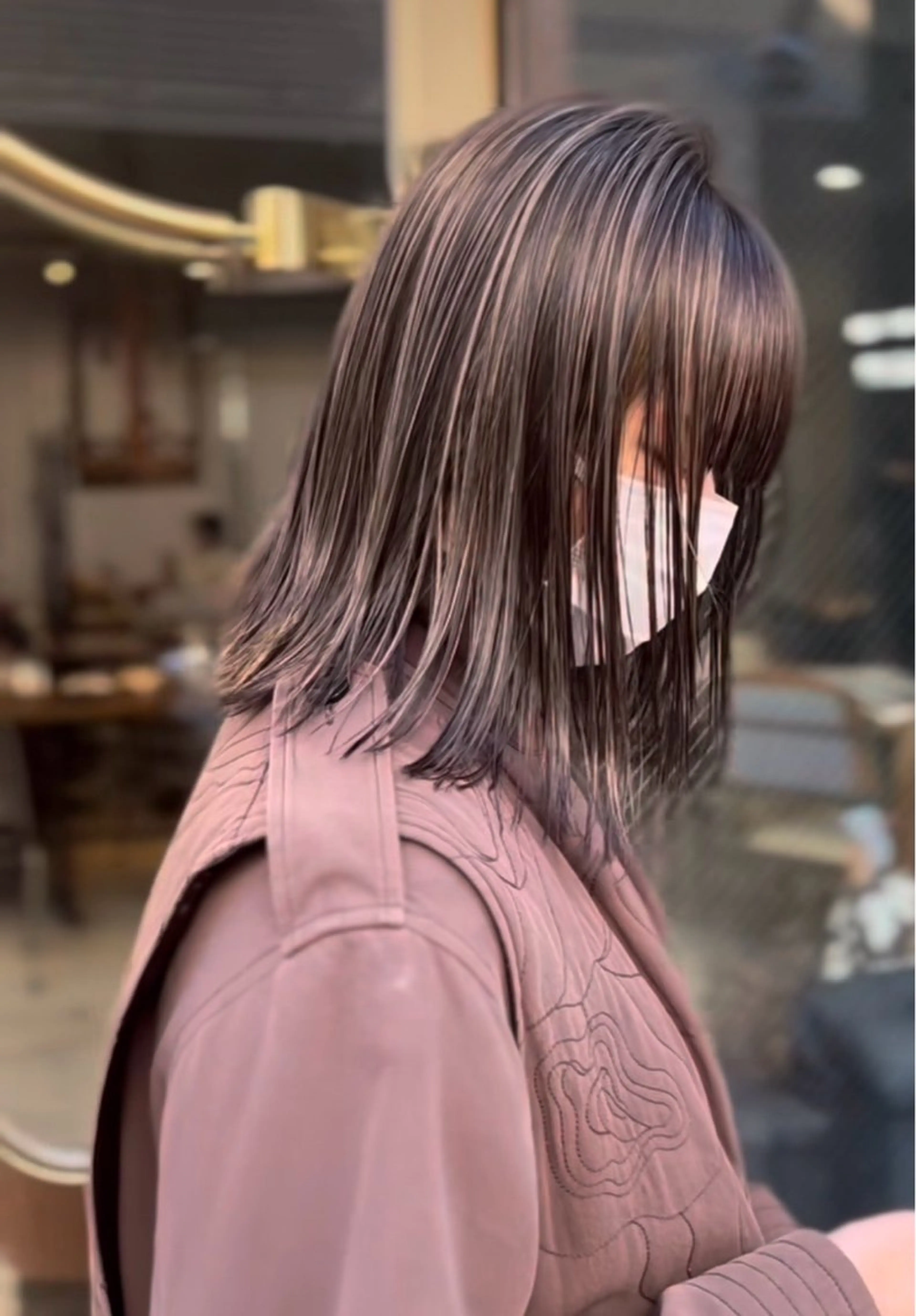 ミディアム カット ヘアカラー トリートメント ♥️ボブ/ブリーチ なしカラー/mahoのヘアスタイル