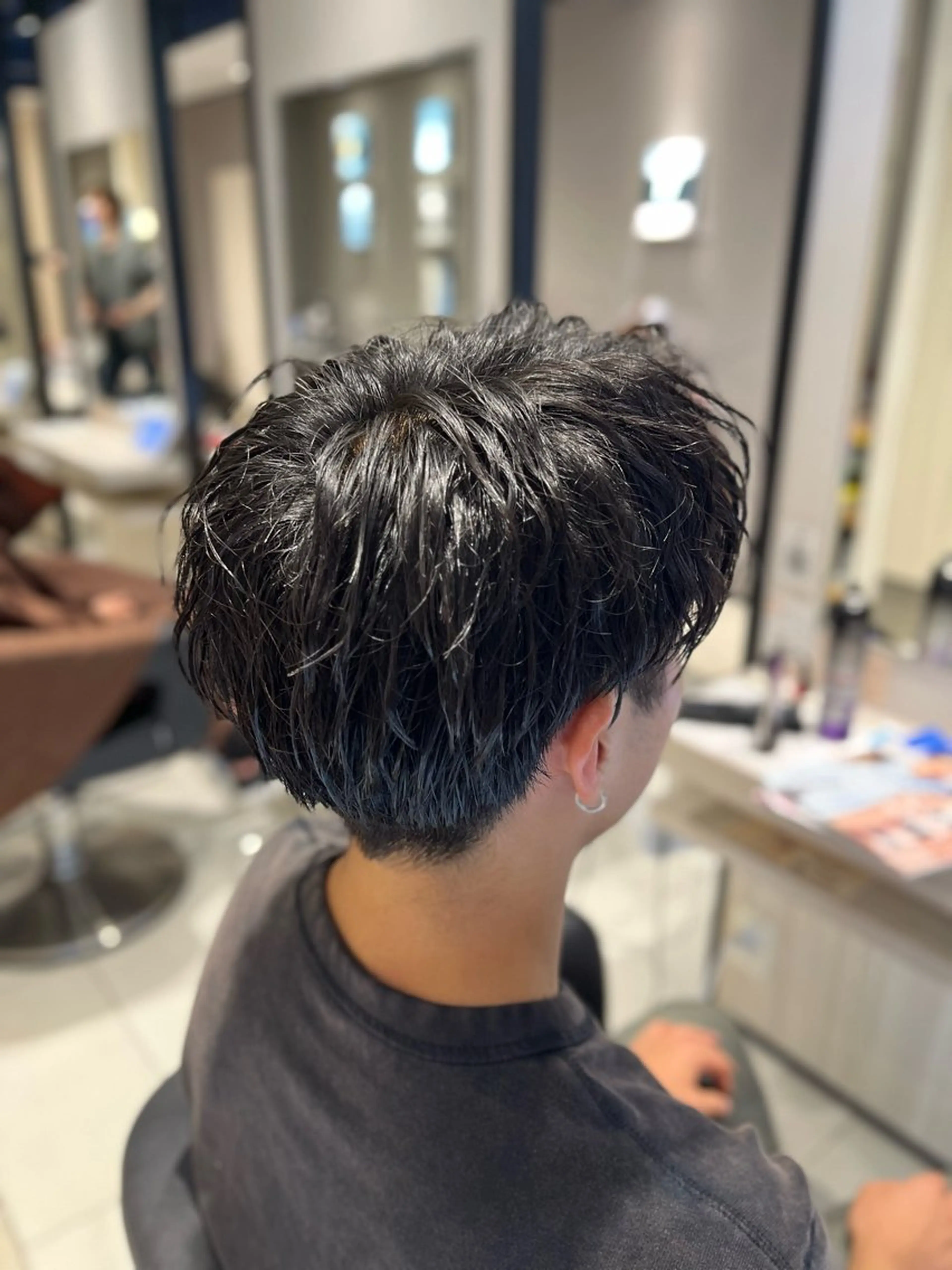 ショート パーマ メンズ メンズパーマ シャドーパーマ ショートヘア パーマ 🍀カット／カラー/ パーマ🍀Earthのヘアスタイル