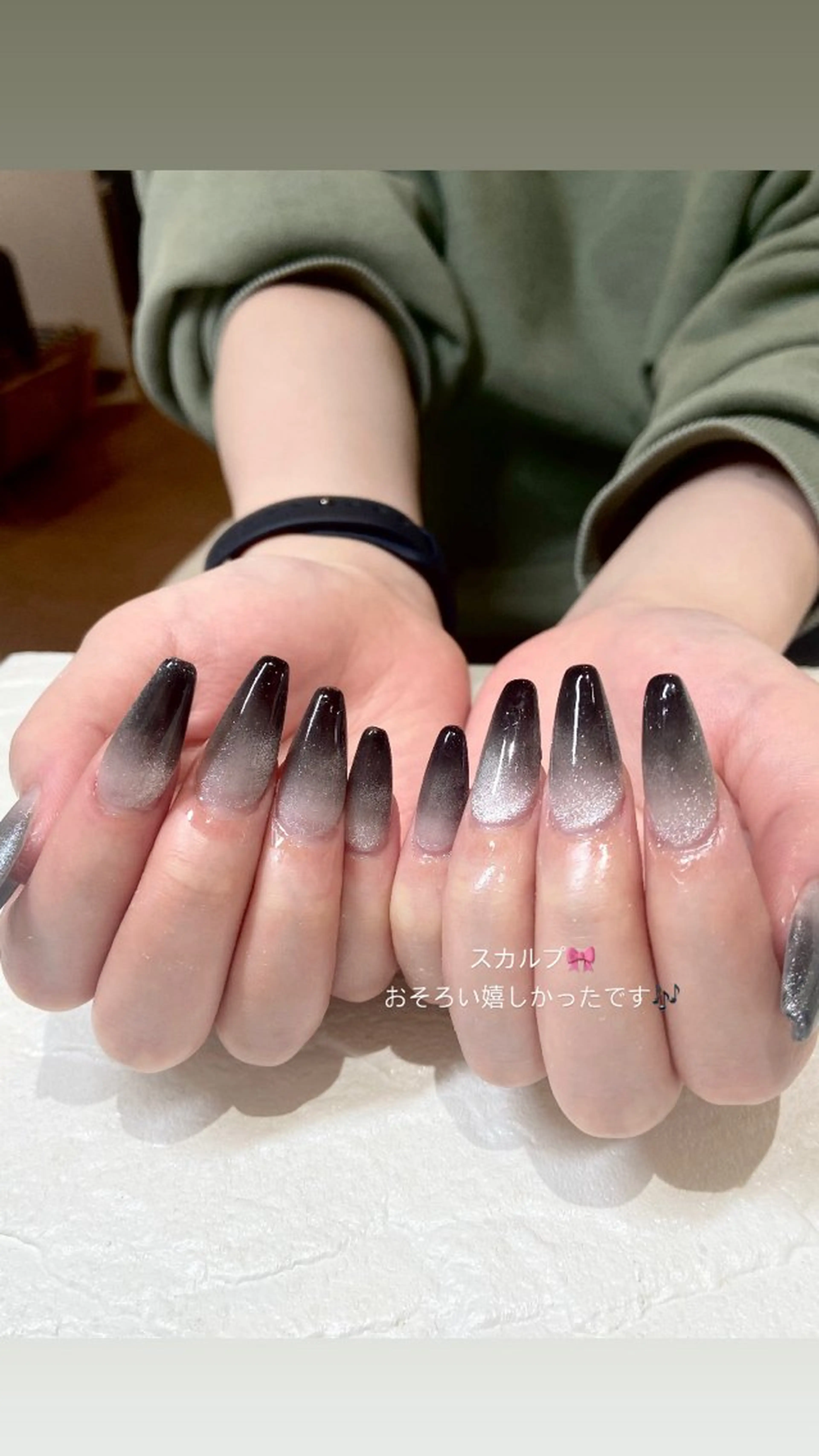 ネイル マグネットネイル おそろいネイル スカルプネイル 🧸熊谷 かほ🧸のネイルデザイン