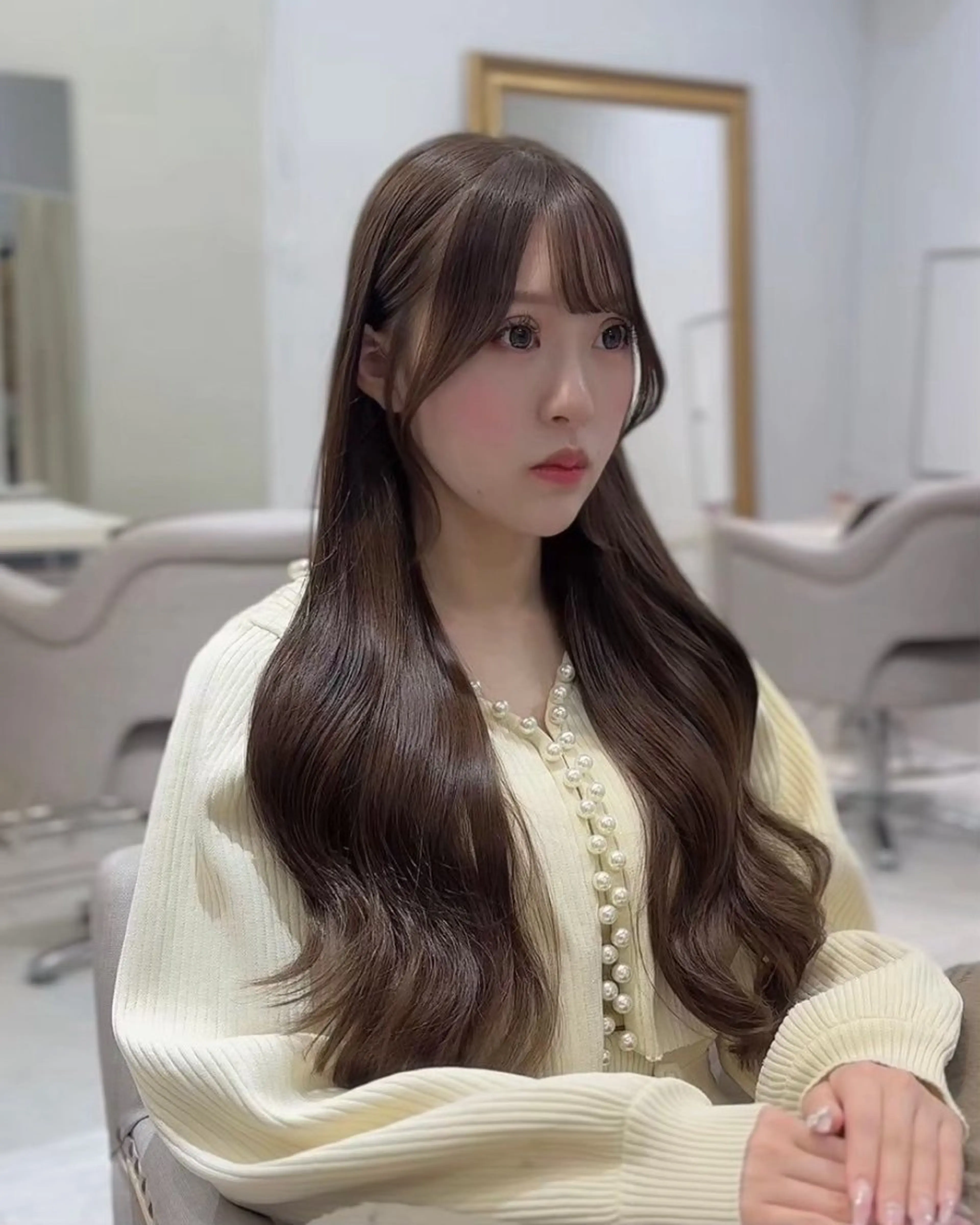 ロング カット puty.所属・レイヤー/縮毛矯正/ 顔周りカット/韓国のヘアスタイル