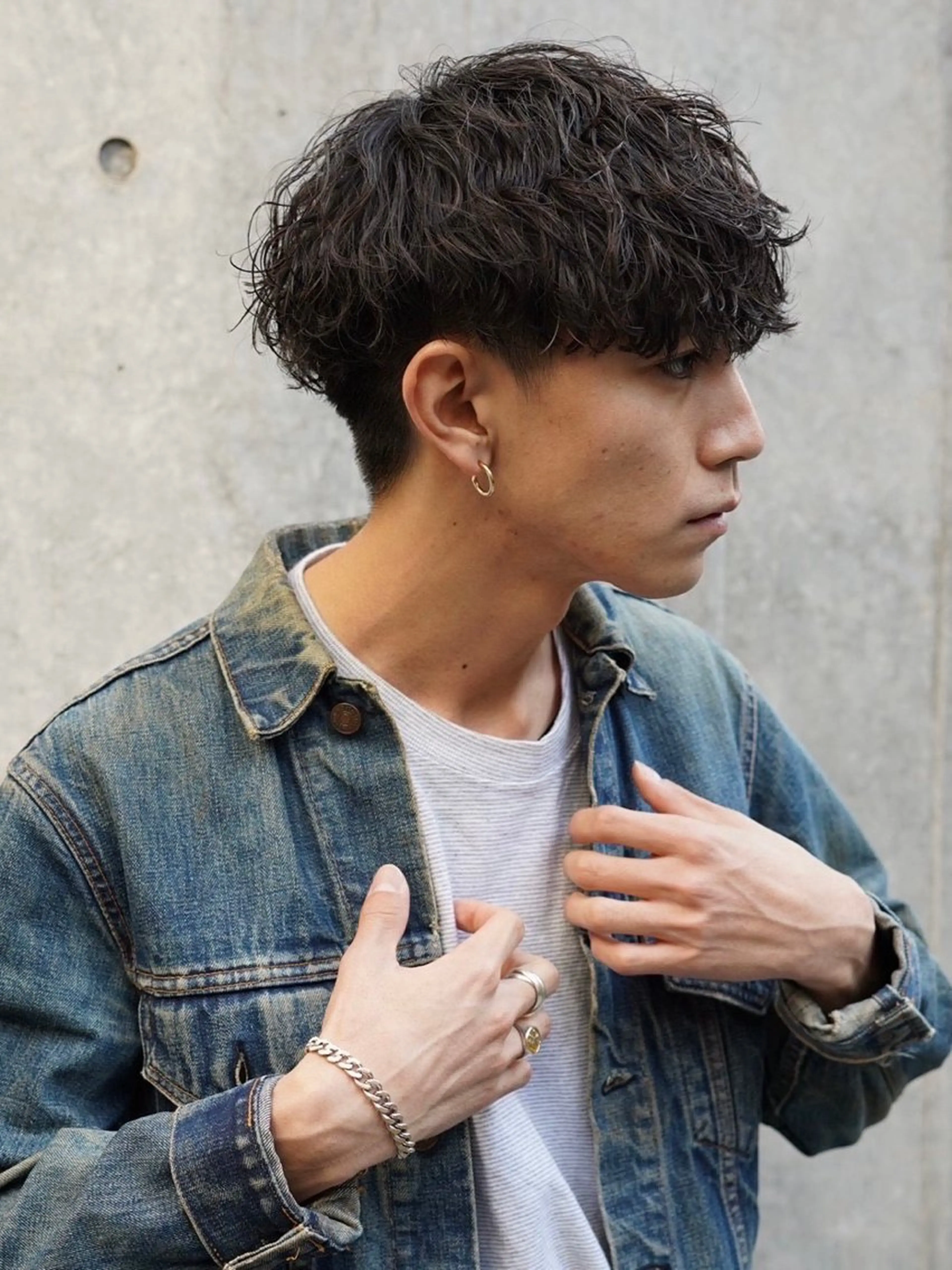 ショート カラー パーマ メンズ メンズパーマ 波巻きパーマ 栄💗レイヤーカット ｜パーマ｜haruのヘアスタイル