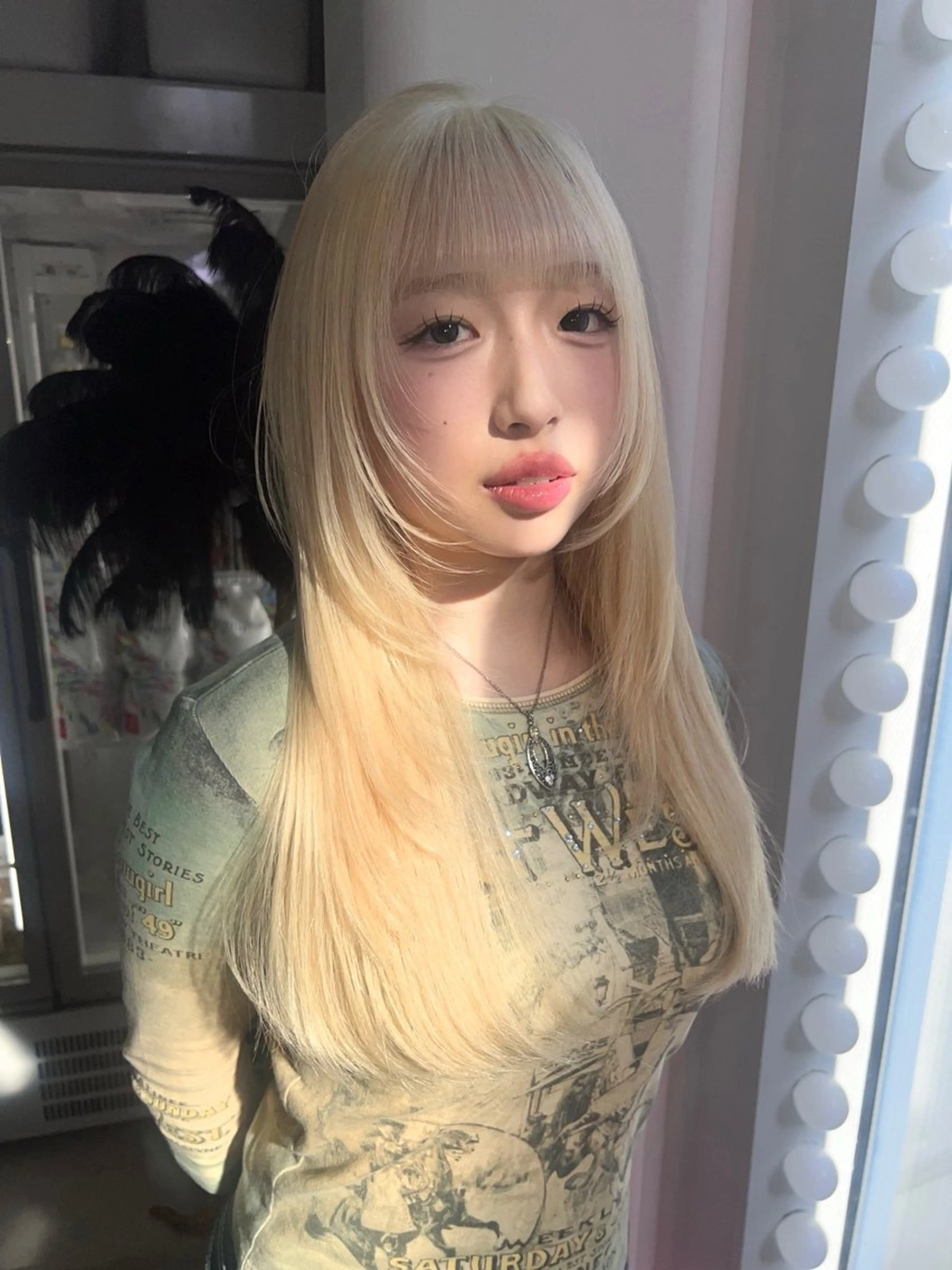 ロング ヘアカラー トリートメント AIRA/ブリーチ ‪/透明感カラーのヘアスタイル