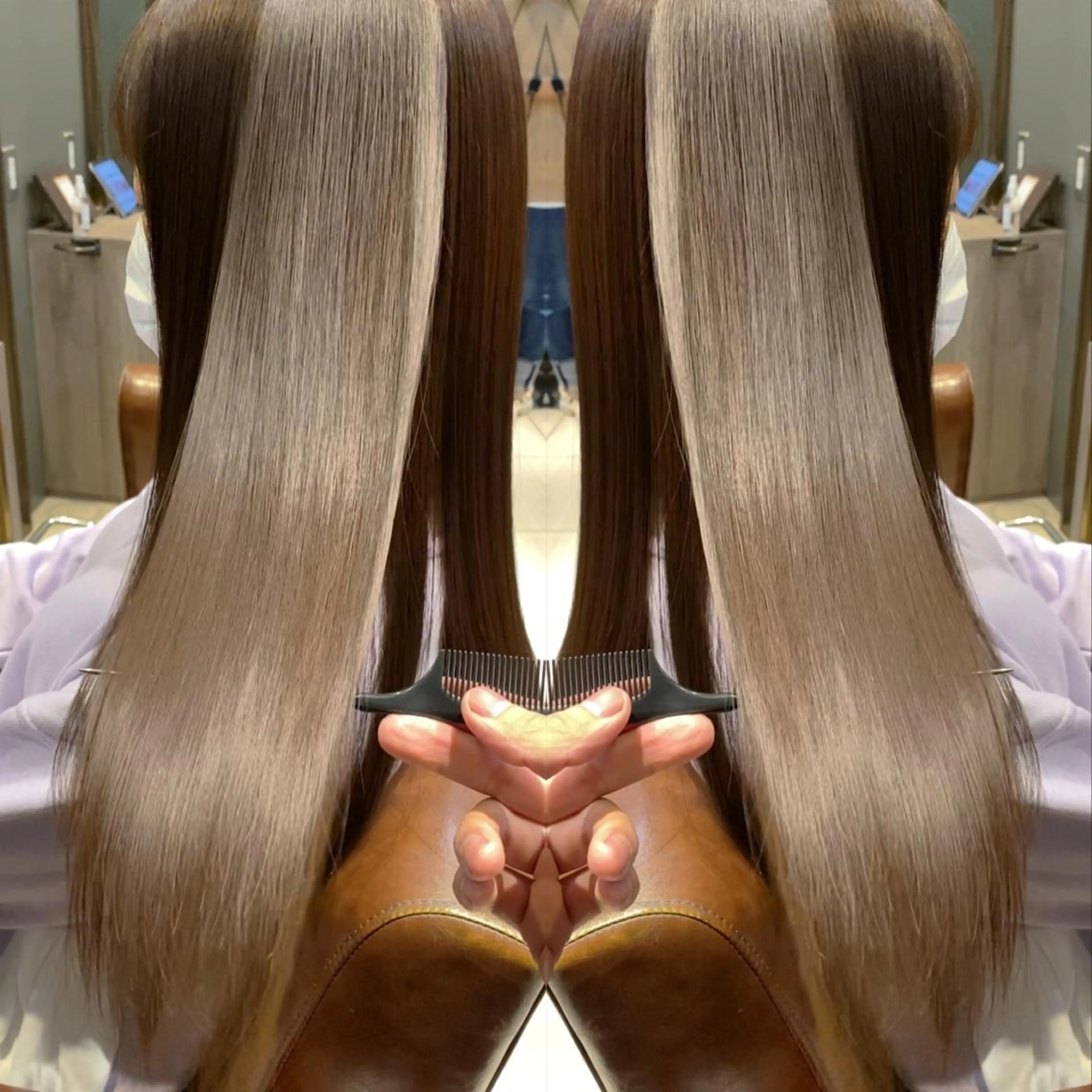 ロング カラー ベージュカラー 比嘉 翼のヘアスタイル