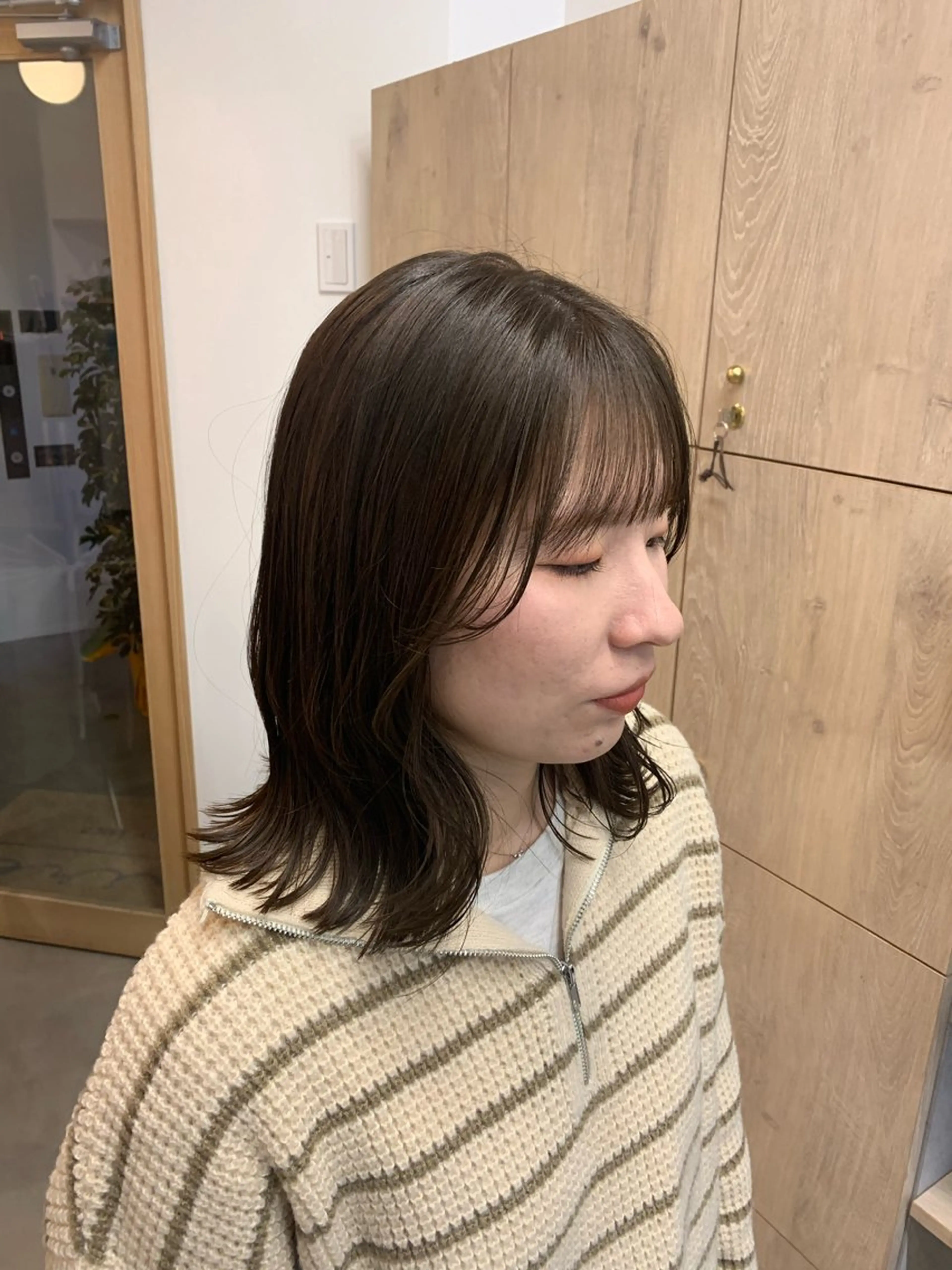 ミディアム カラー グレージュ オリーブグレージュ オリーブグレー 🫧hinaco 🫧のヘアスタイル