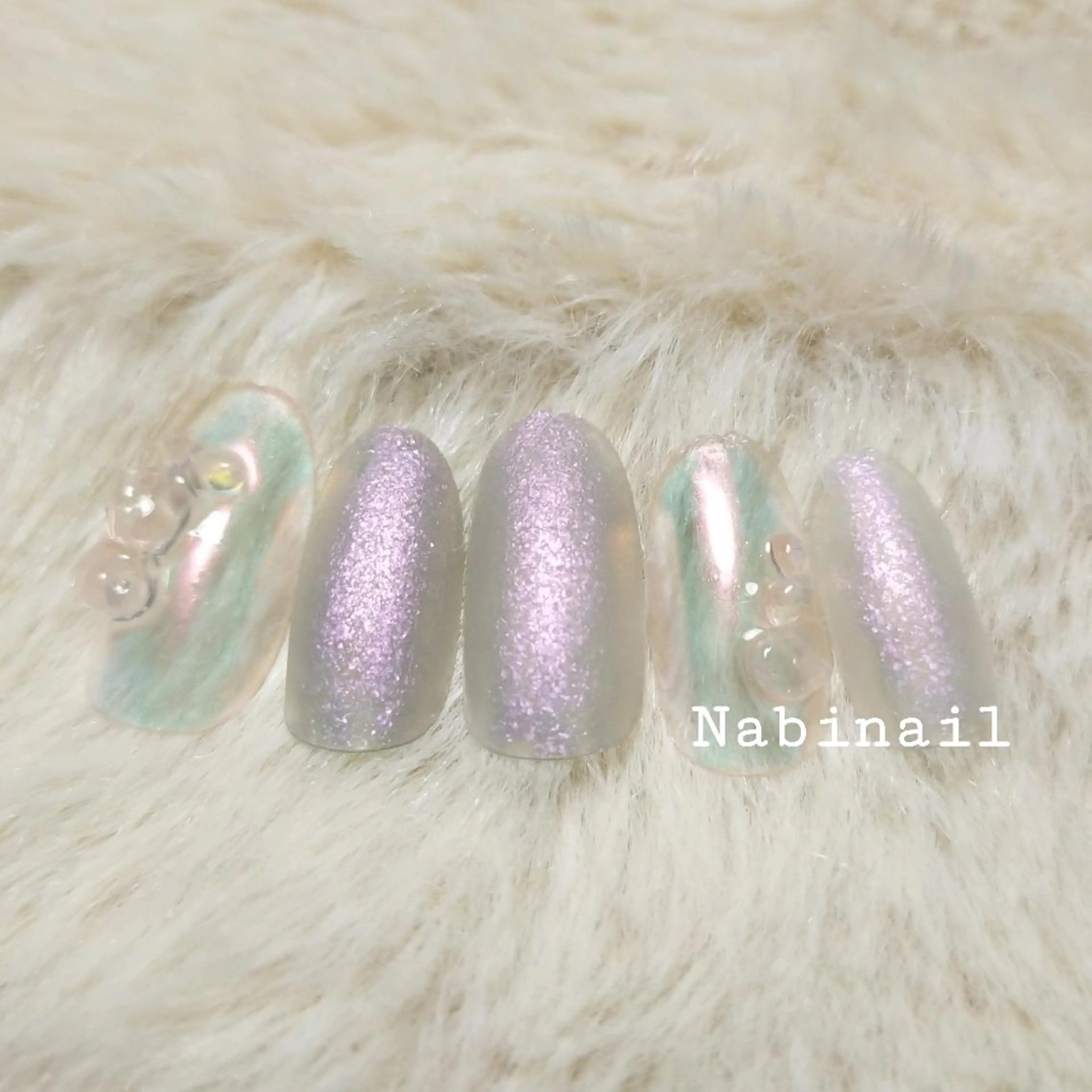 ネイル マットネイル ミラーネイル ワンカラーネイル 西日暮里 Nabinailのネイルデザイン