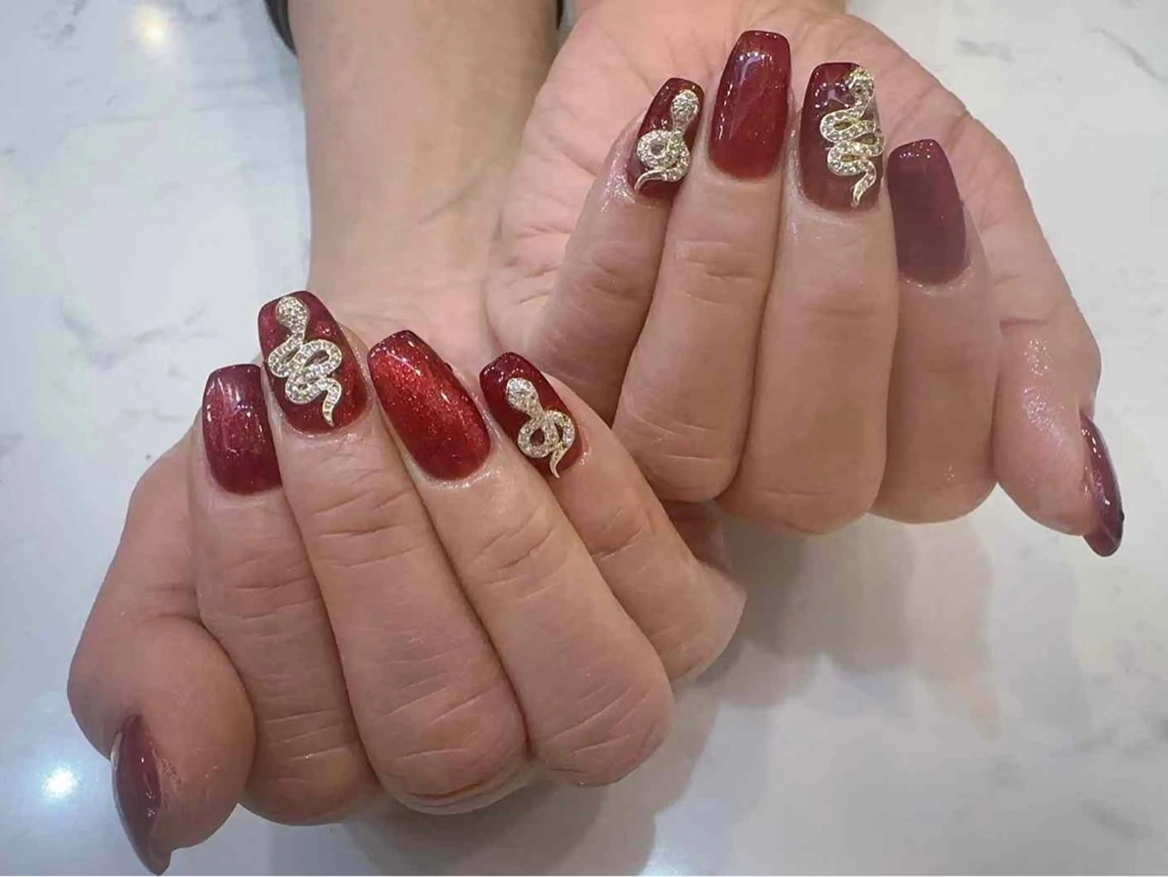 ネイル アートネイル フットネイル ジェルネイル ハート マグネットネイル babarla Nailのネイルデザイン