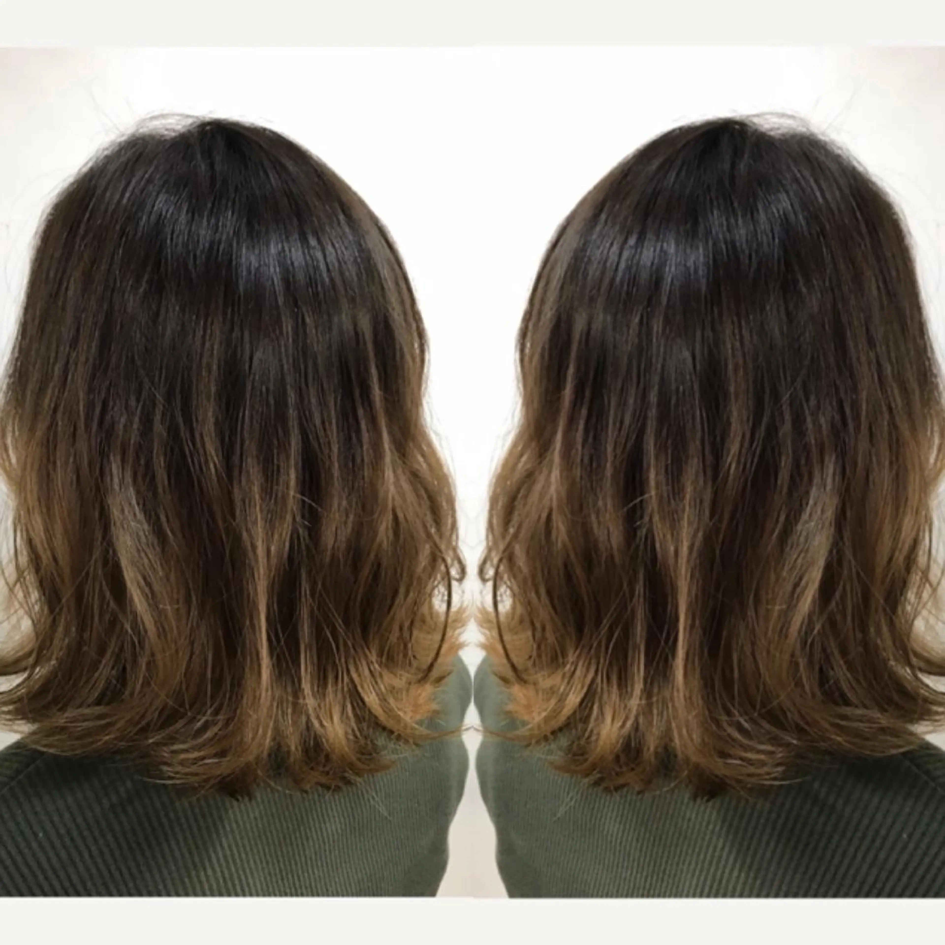 ミディアム アッシュ yui .のヘアスタイル