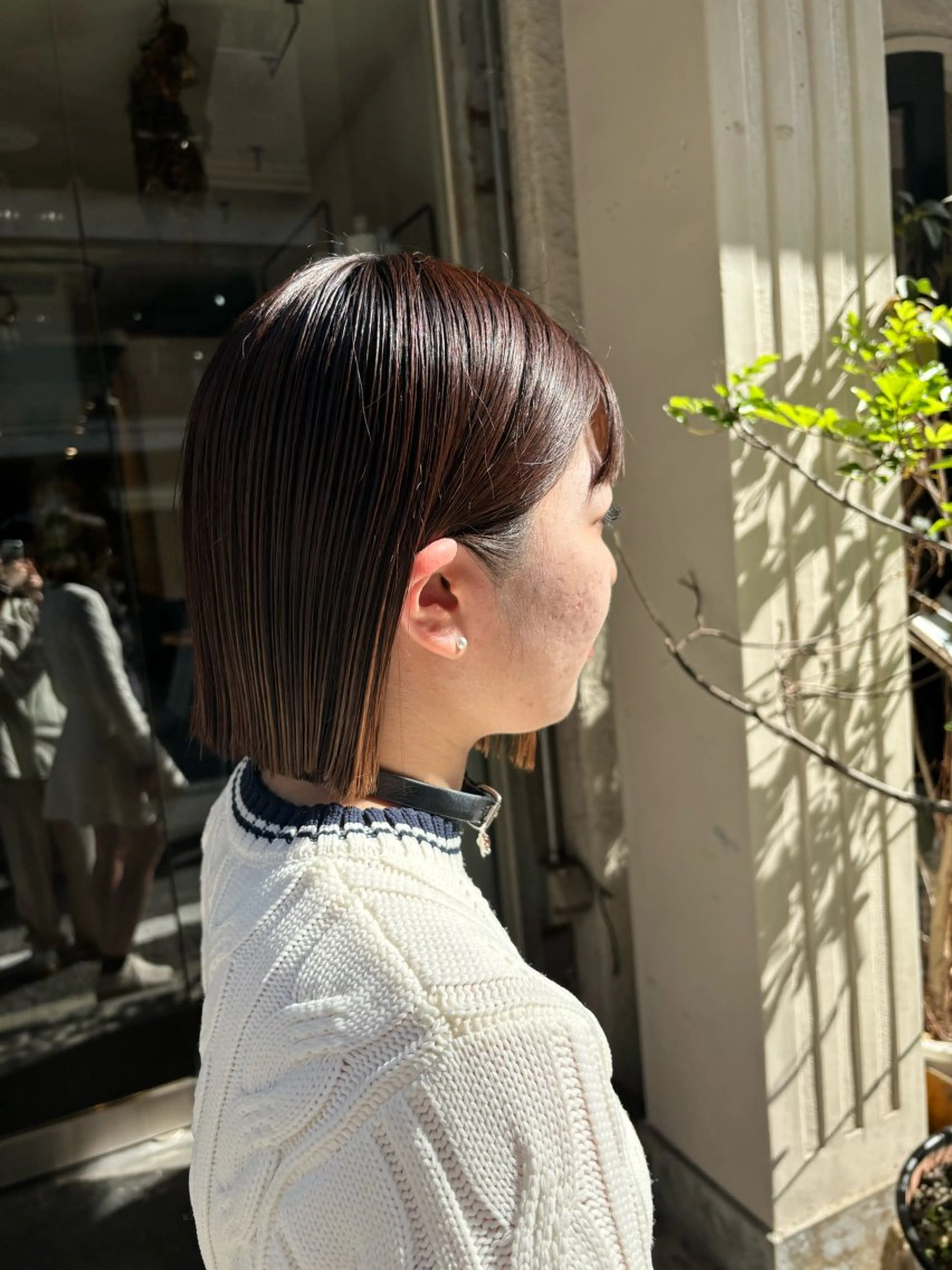 ミディアム 切りっぱなしボブ ボブ 水原波津輝/ボブ /ニュアンスパーマのヘアスタイル