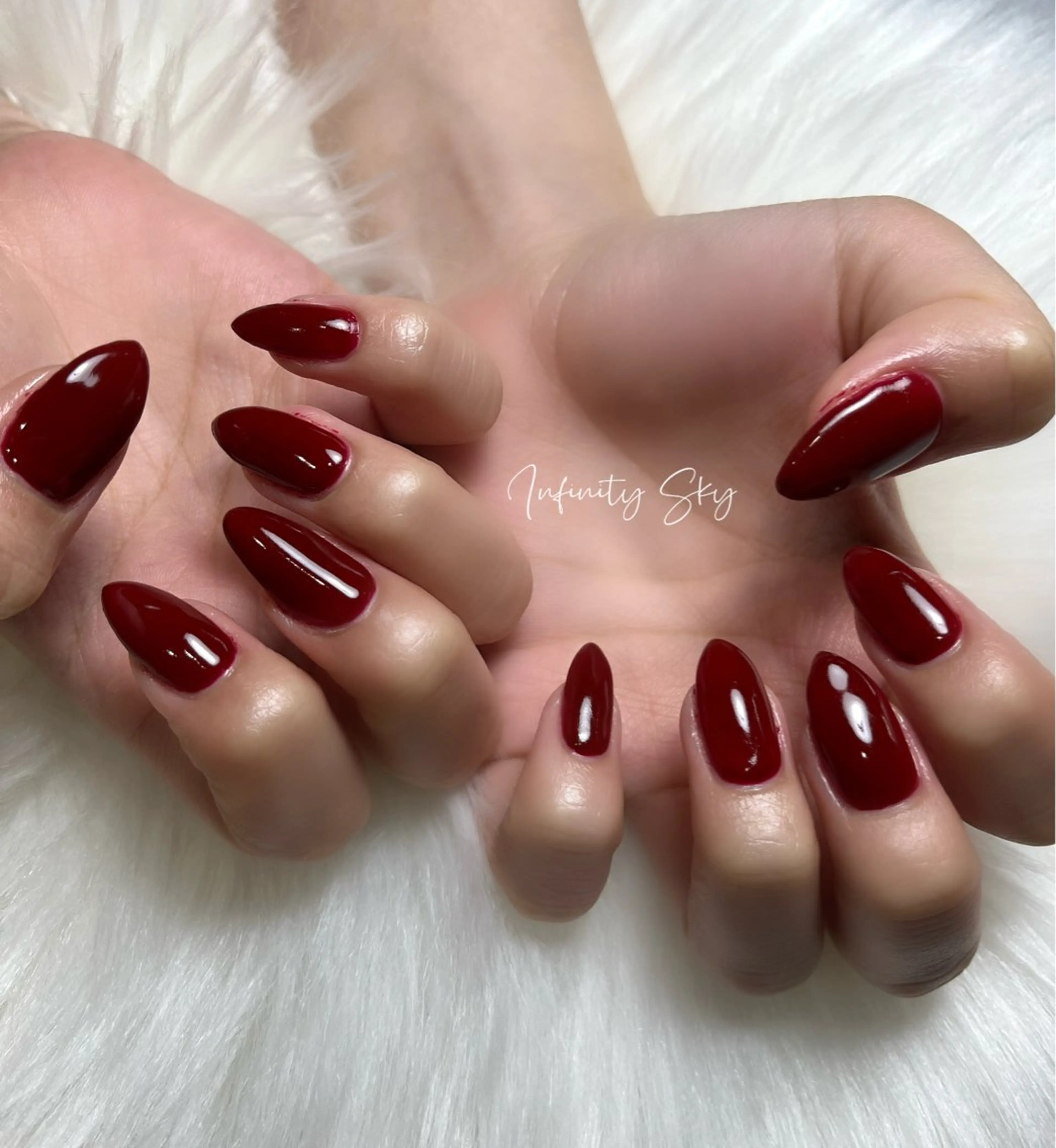 ネイル ボルドー ワンカラーネイル シンプルネイル infinity skyのネイルデザイン