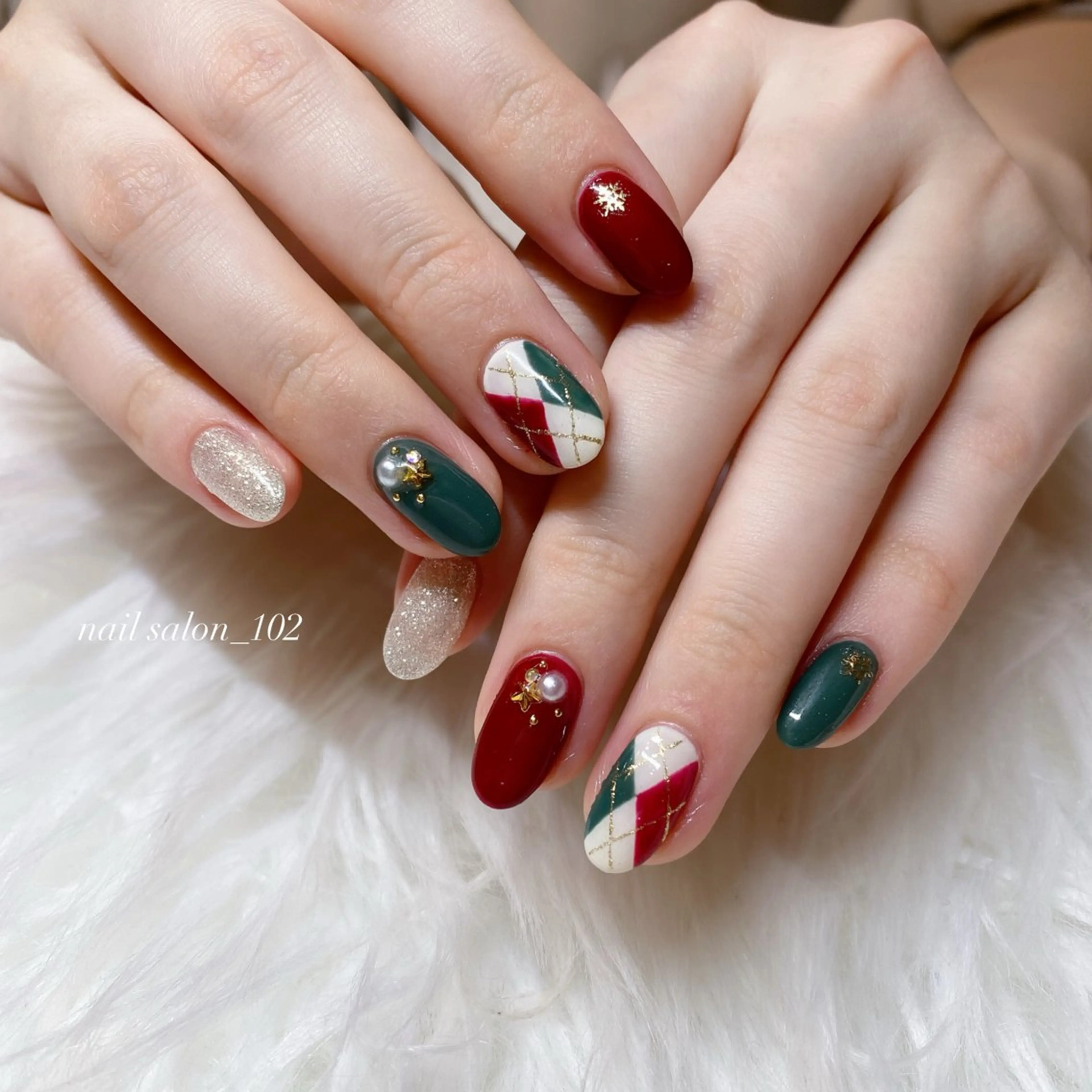 ネイル 冬ネイル クリスマス ハンドネイル nail salon 102のその他イメージ