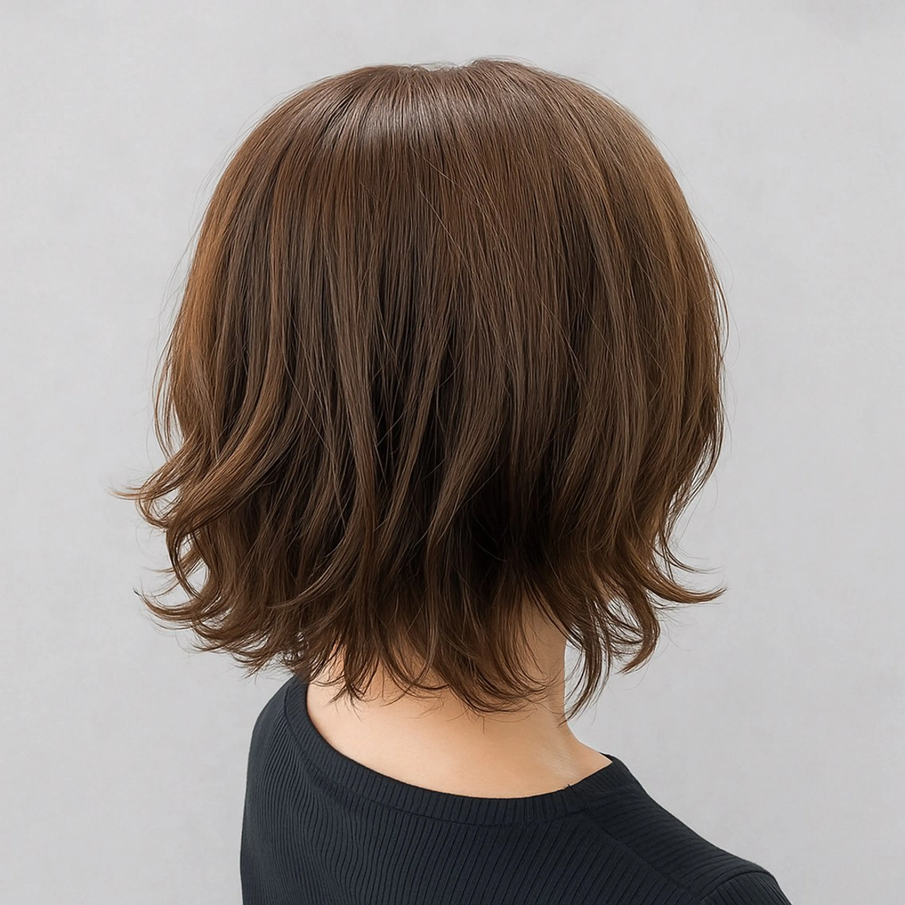 ミディアム ボブレイヤー ミディアムパーマ ミストバング ボブ ハイライト 髪質改善/縮毛矯正/ 美髪/個室/ハラのヘアスタイル