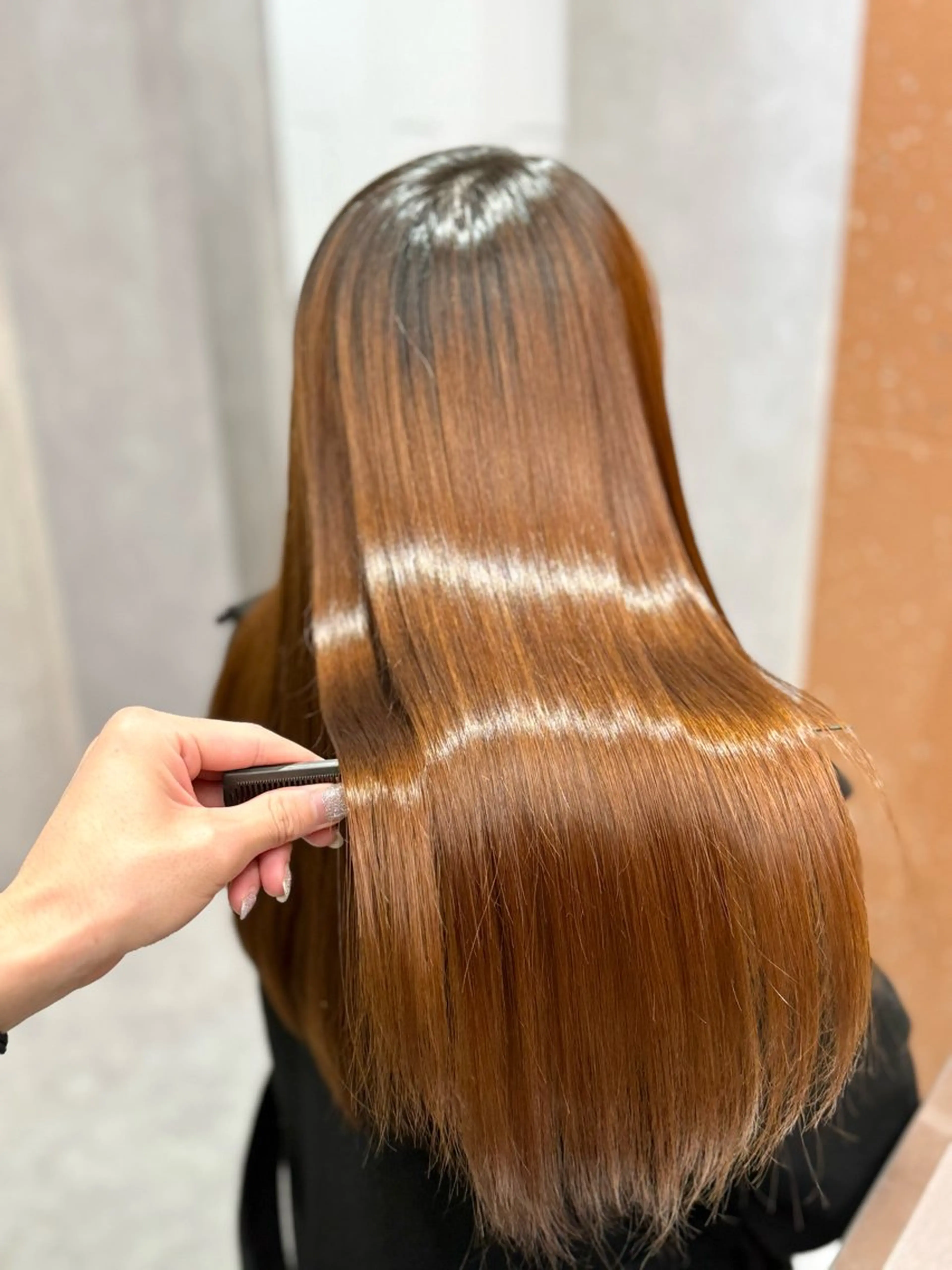 ロング カラー パーマ ヘアアレンジ 髪質改善 縮毛矯正 縮毛矯正 トリートメント 縮毛矯正/髪質改善/ ブリーチ毛/木元渓太のヘアスタイル