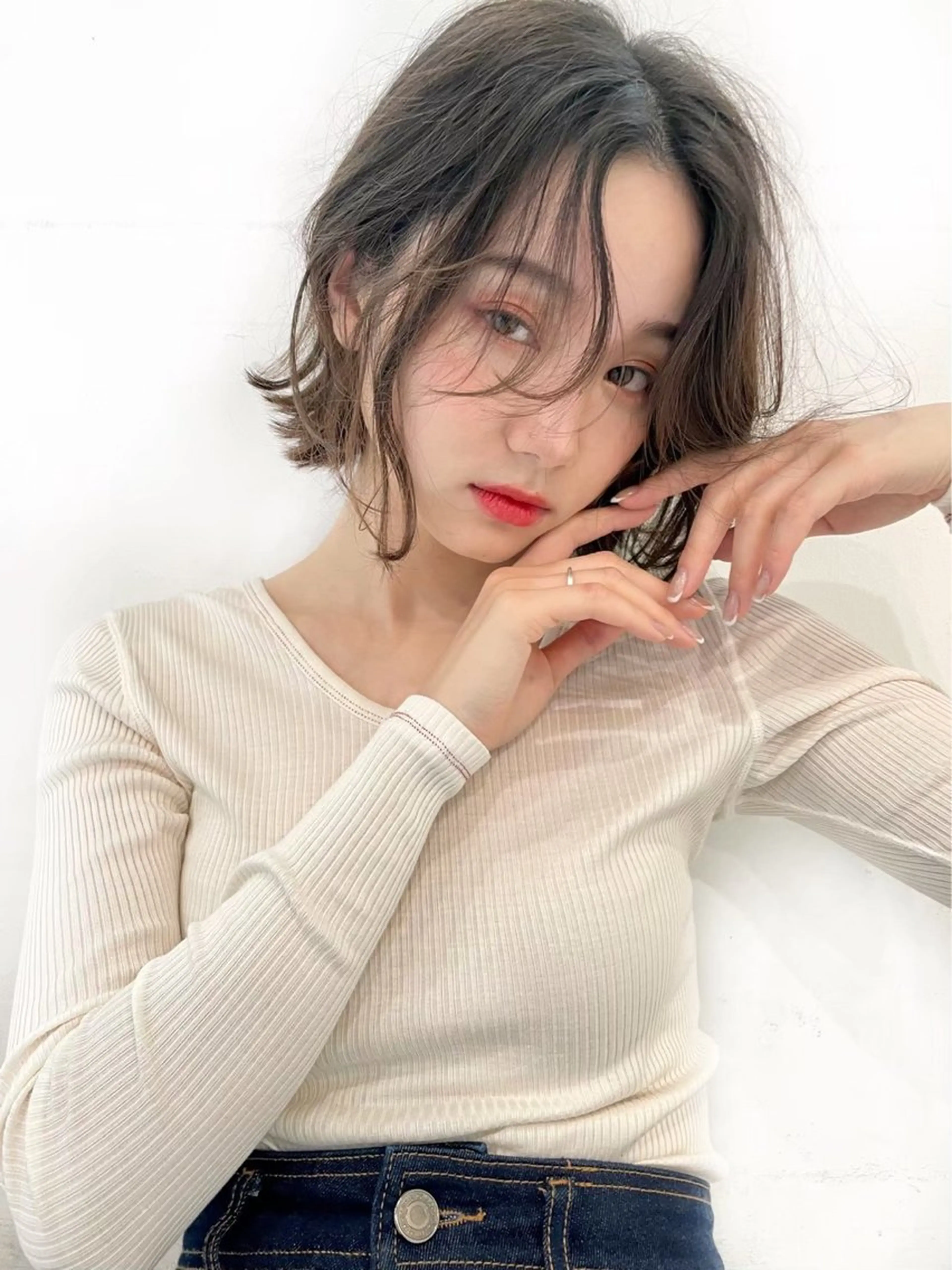 ミディアム カラー 赤み消し🌿 透明感カラー🫧のヘアスタイル