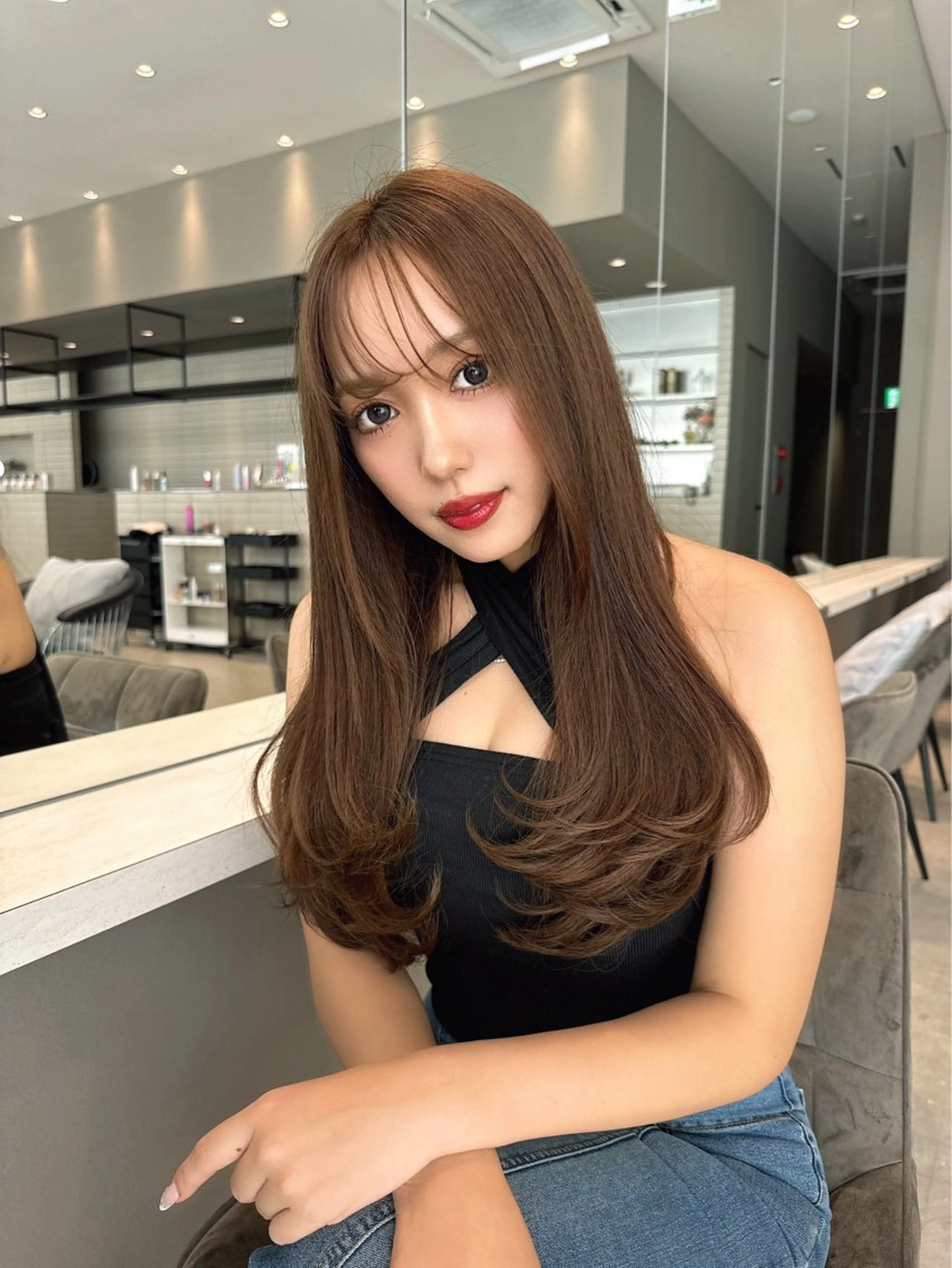 ロング レイヤー/髪質改善 /透け感カラー/艶髪のヘアスタイル