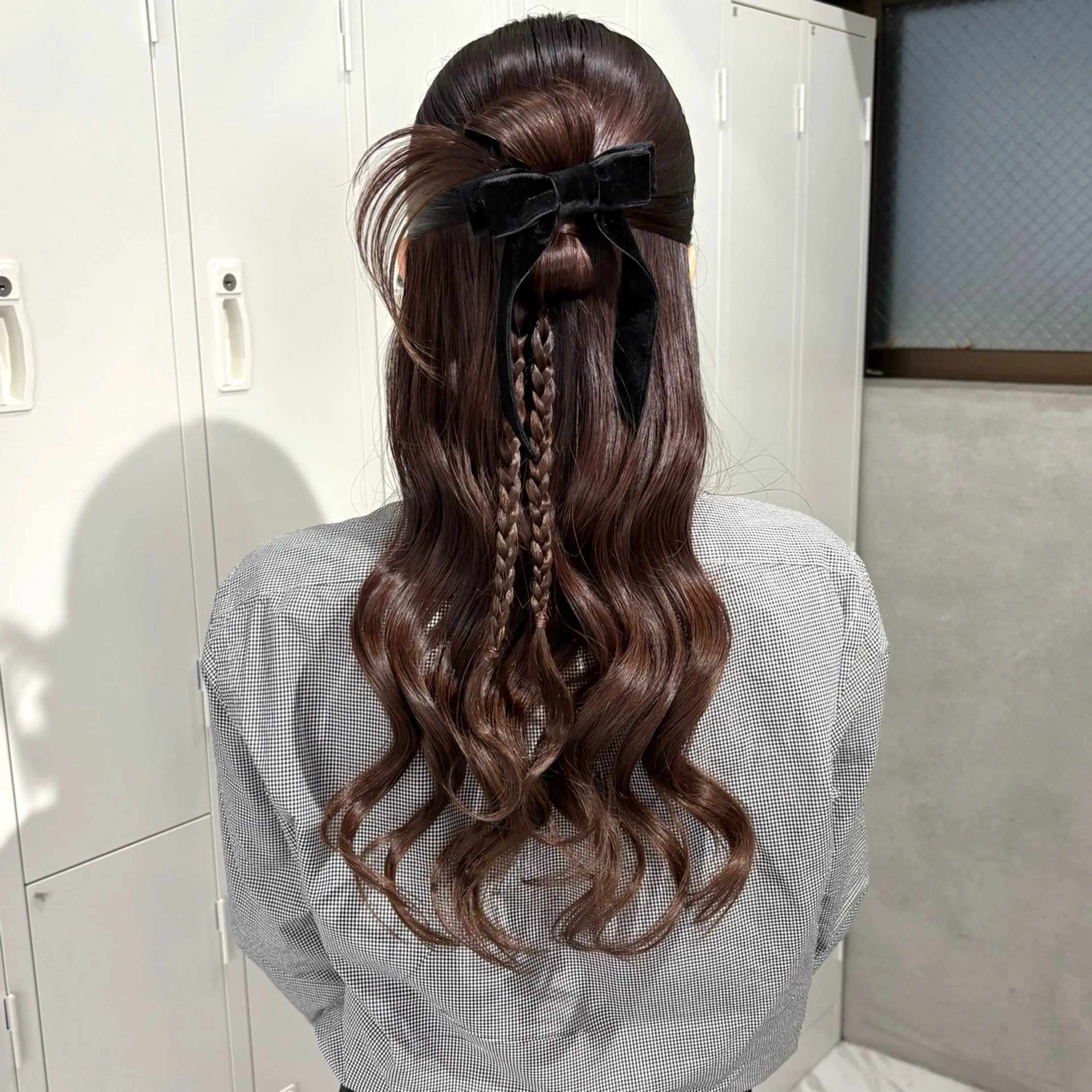 ロング ヘアアレンジ ハーフアップ ロング ヘアセット riko/レイヤー カット/ヘアセットのヘアスタイル