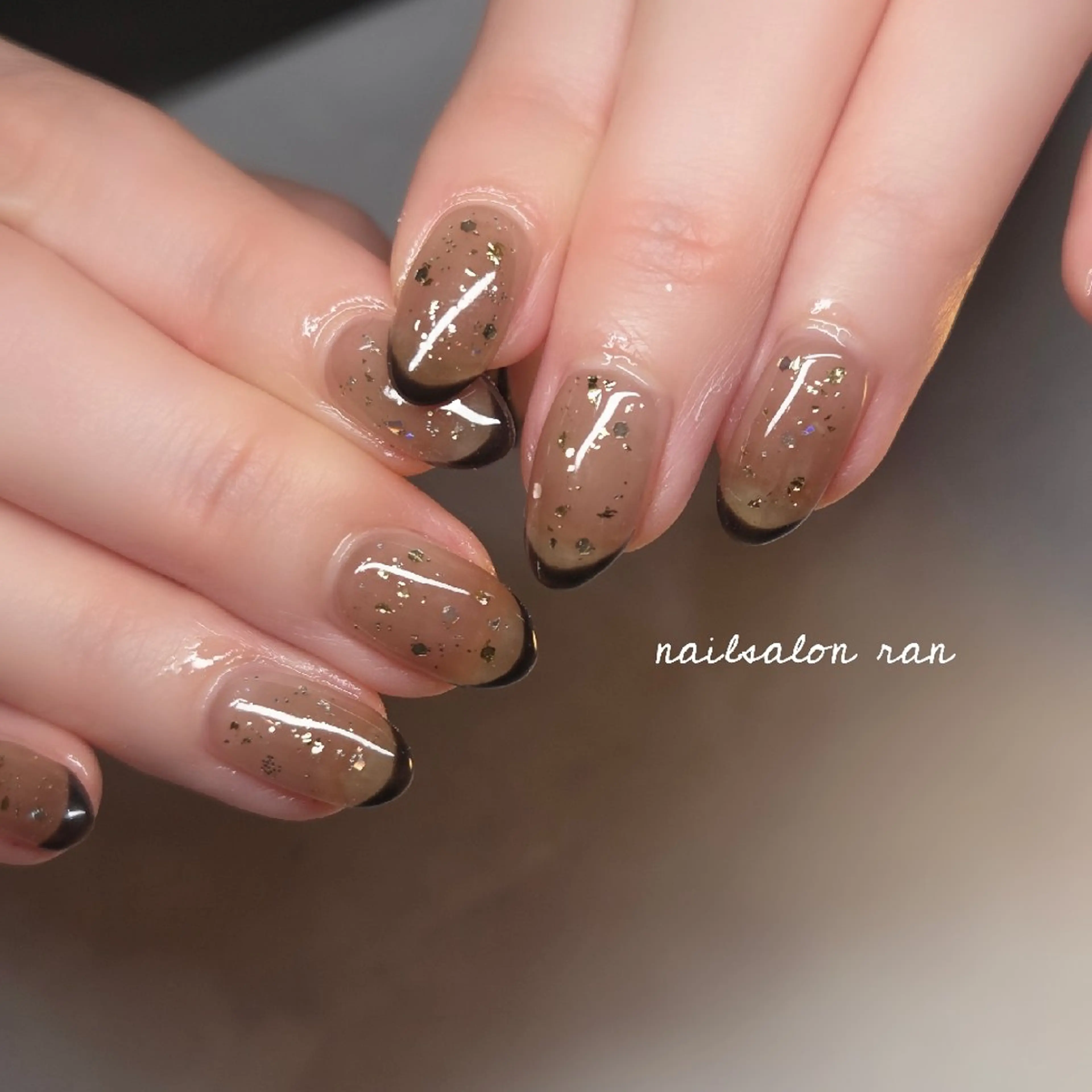 ネイル ブラウン ハンドネイル ハンドケア nailsalon ranのネイルデザイン
