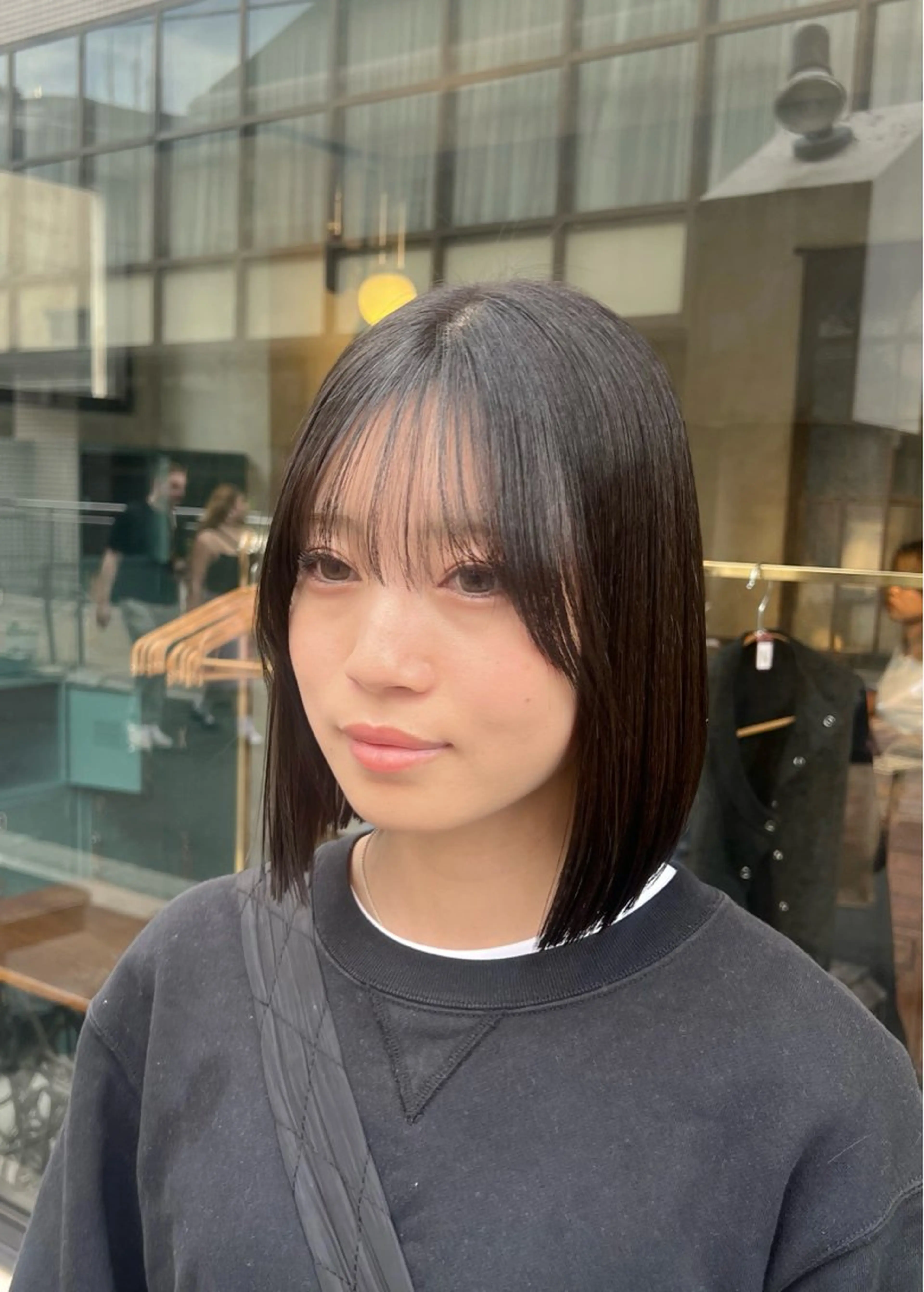 ミディアム カラー ヘアアレンジ 黒髪 透明感カラー ボブ 縮毛矯正 カット ヘアカラー 縮毛矯正 トリートメント レイヤー/艶髪矯正 🪐takushiのヘアスタイル