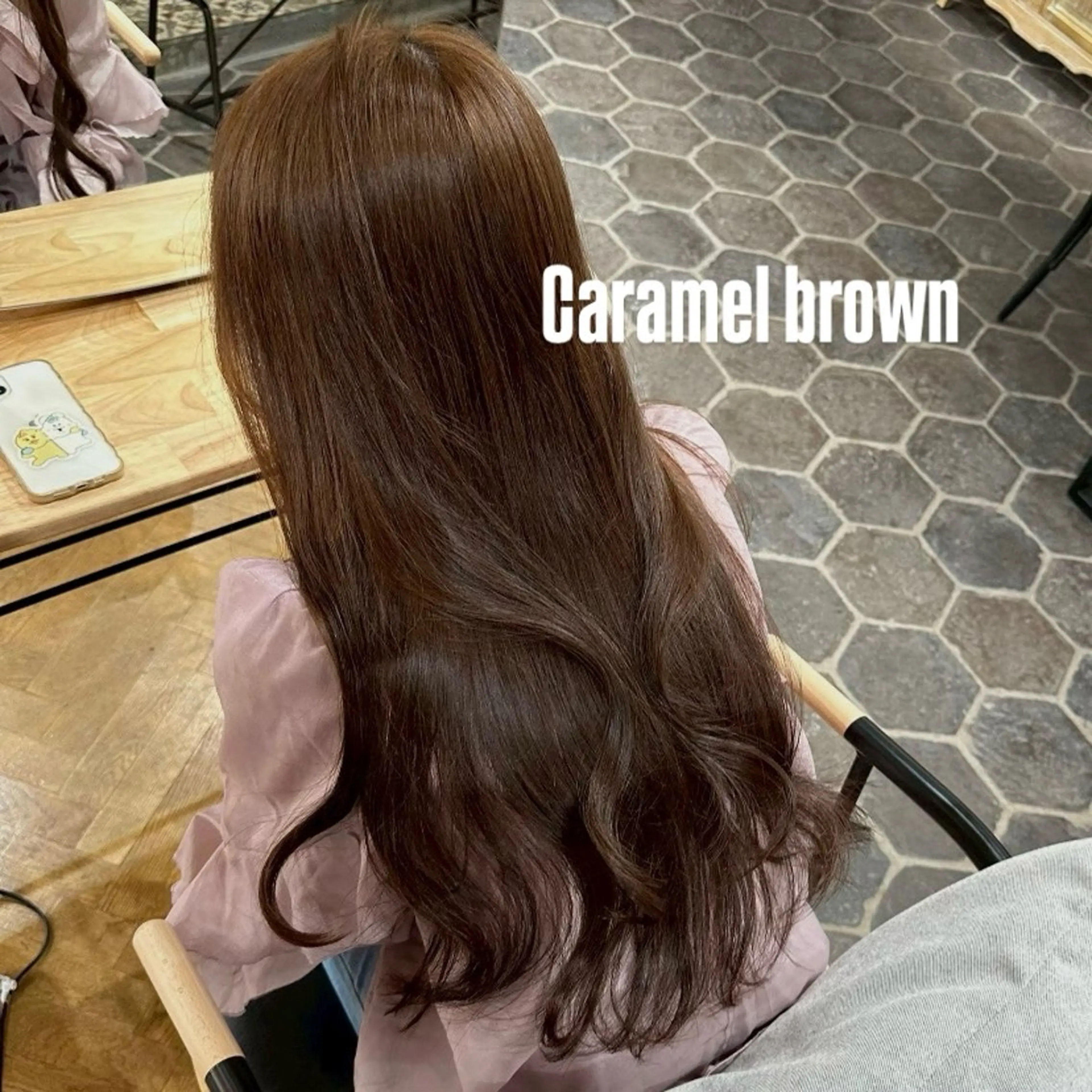 ロング カラー ヘアカラー トリートメント 暖色ベージュブラウン ☆莉々☆のヘアスタイル