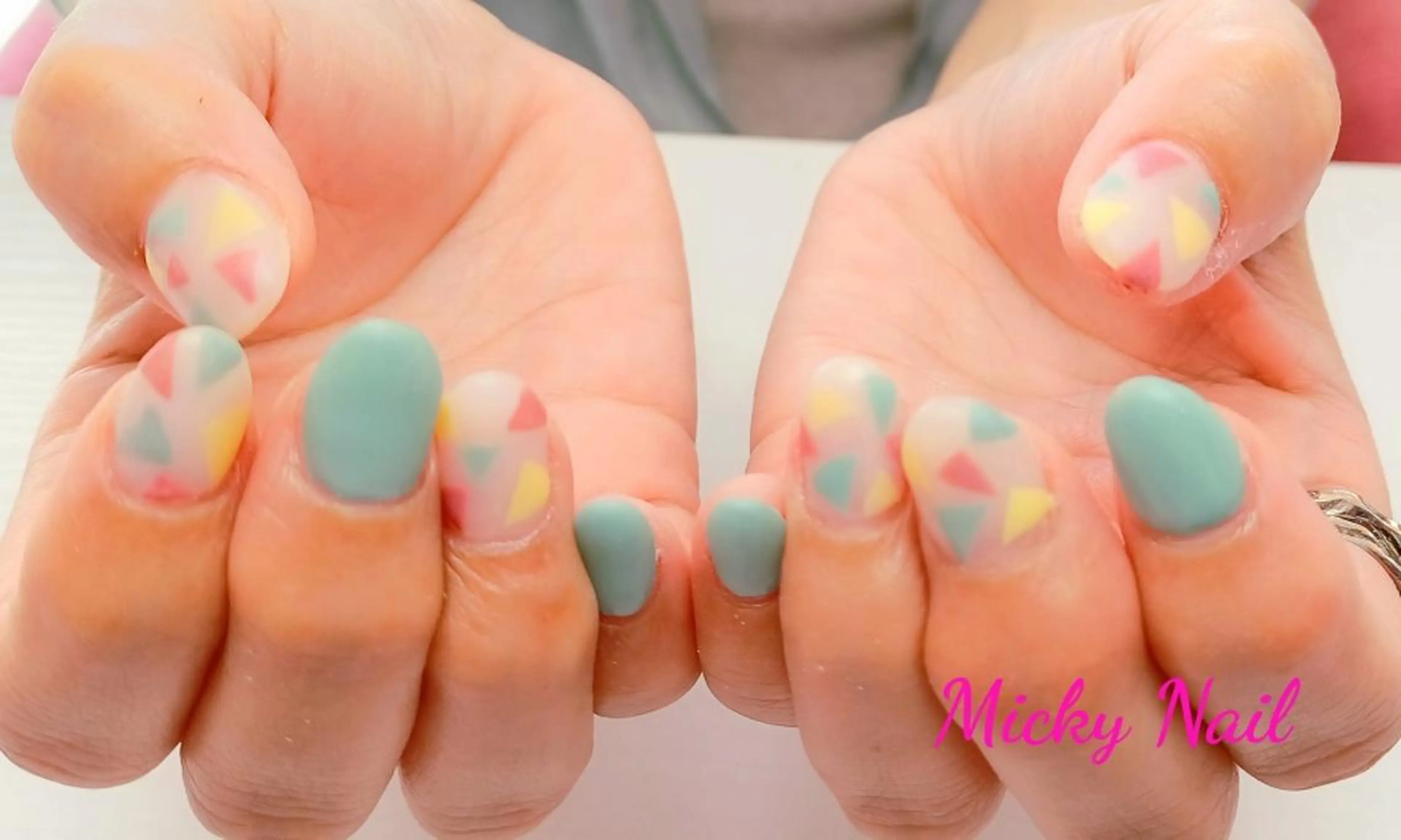 ネイル グリーン マットネイル ピンク 黄色 Micky nail chikushinoのその他イメージ