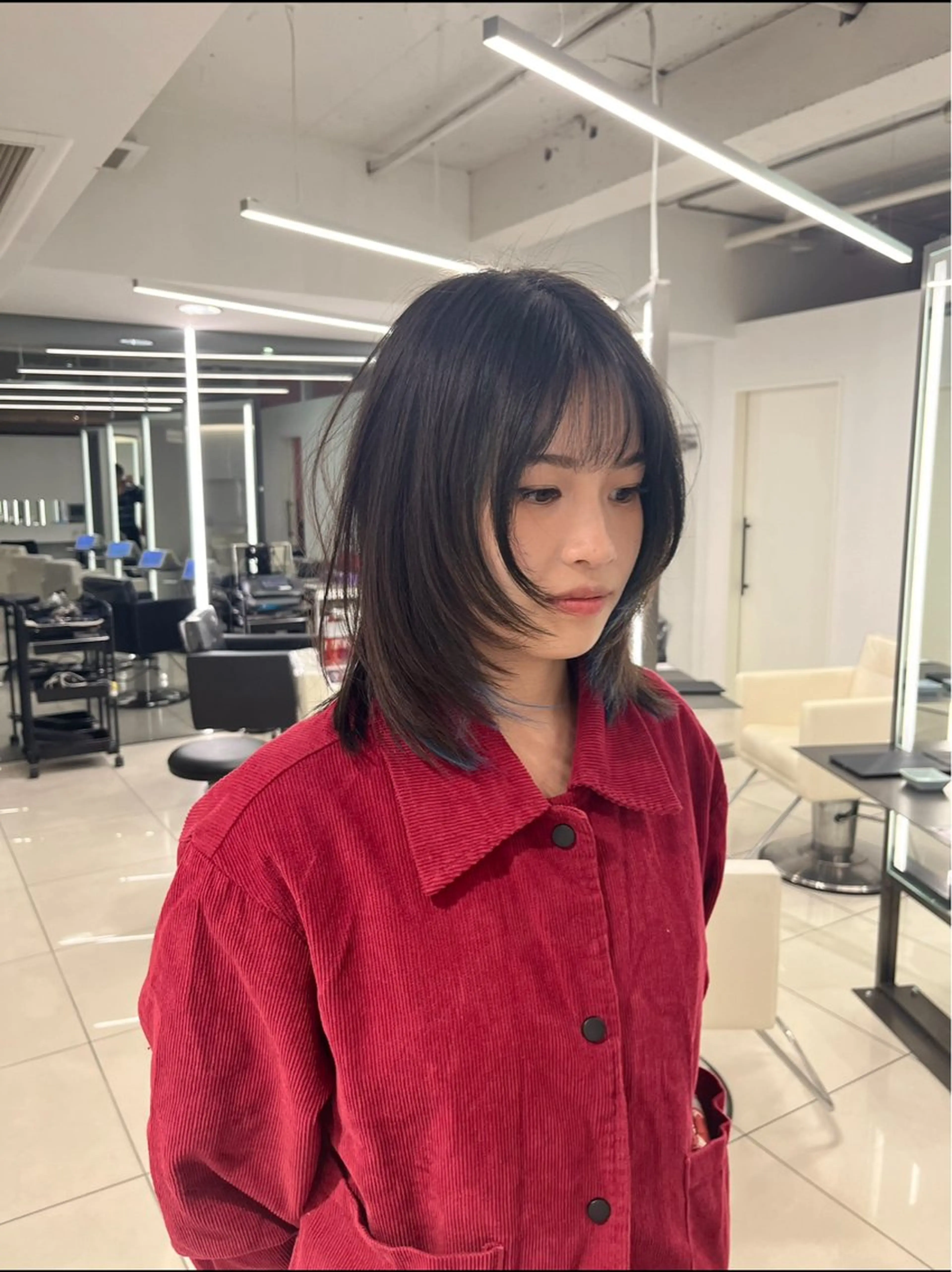 ミディアム レイヤーカット カット カワイ ヒトシ☀️ #韓国メンズヘアのヘアスタイル