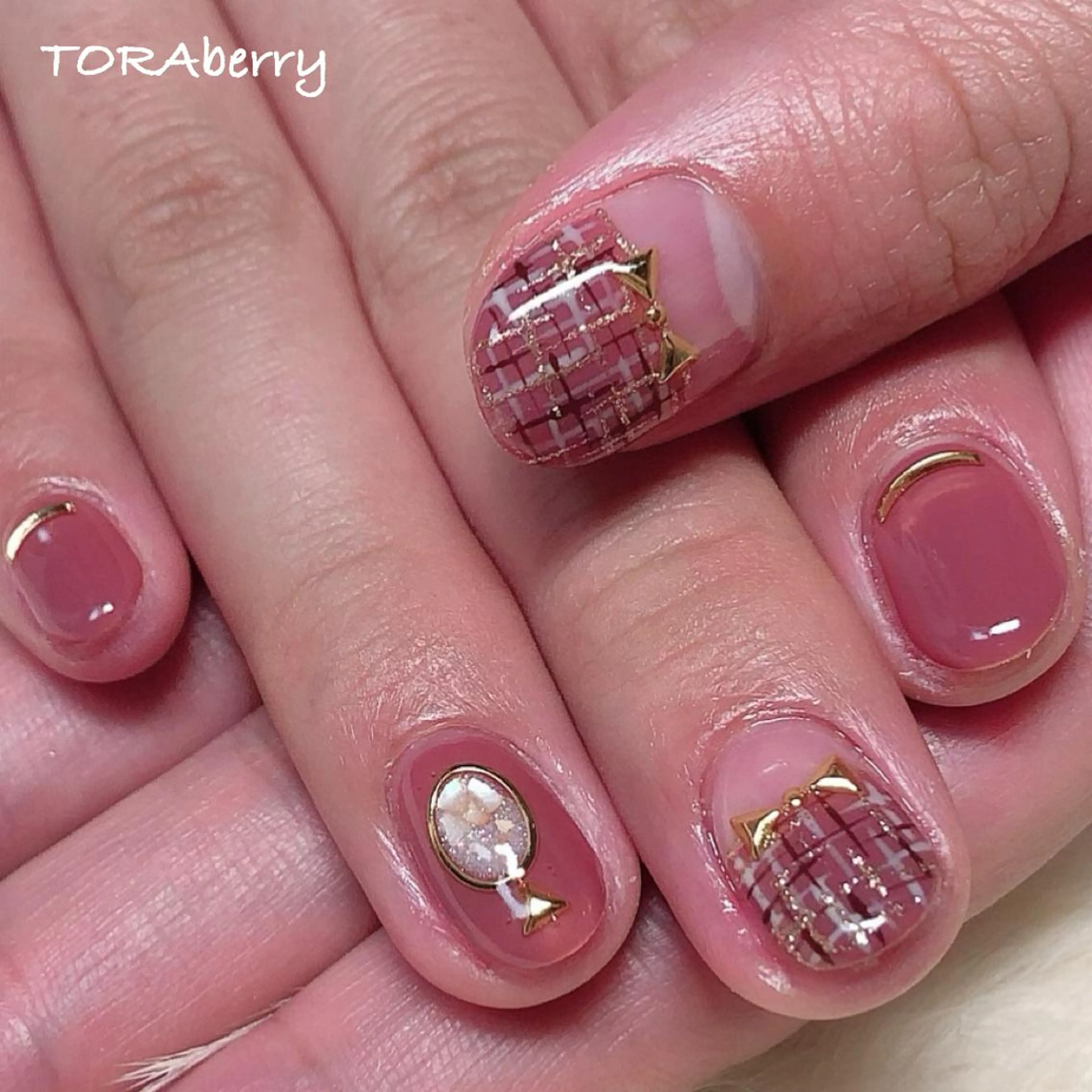 ネイル ツイードネイル ハンドネイル ネイリスト なつみのネイルデザイン