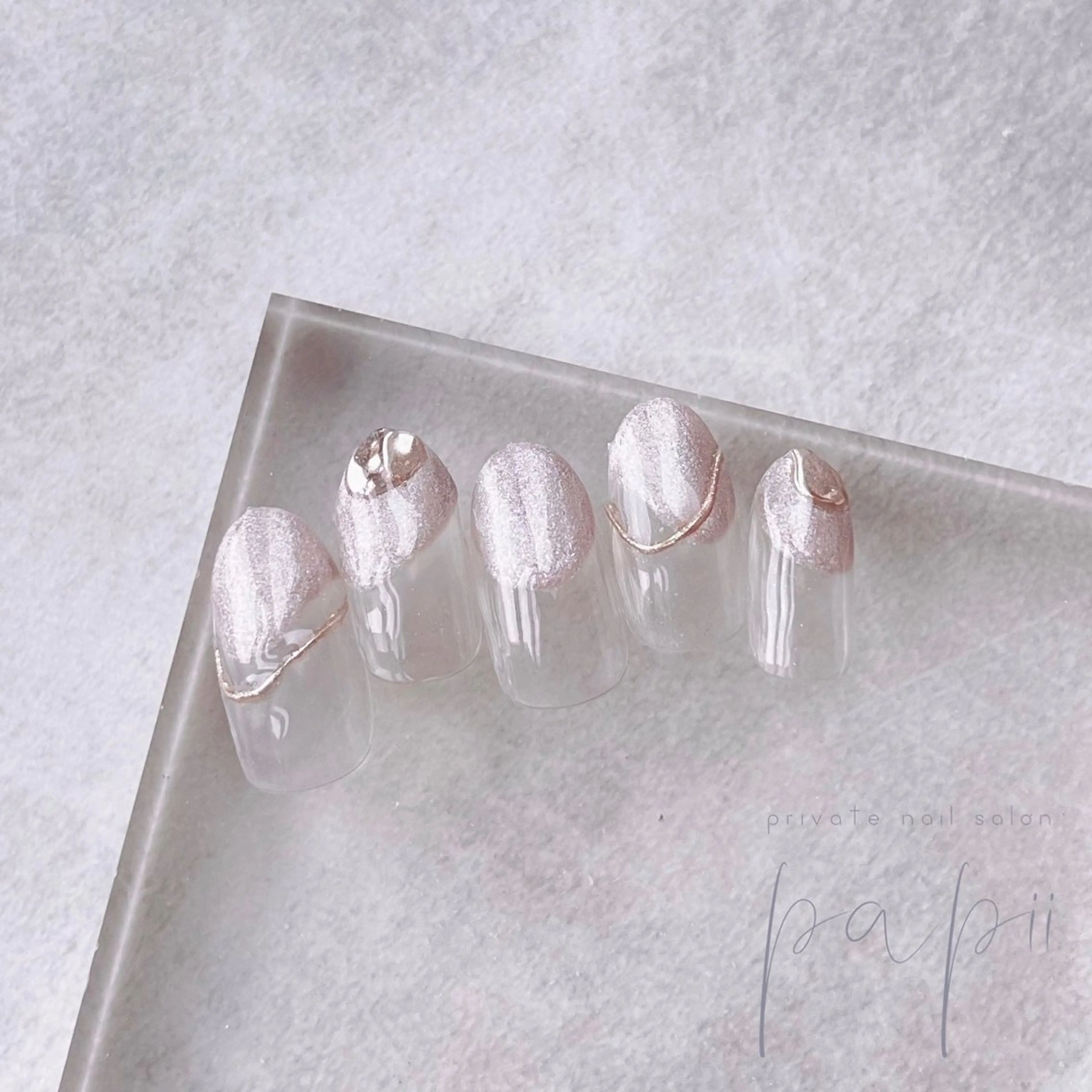 ネイル フレンチネイル ミラーネイル シンプルネイル ハンドネイル private nail salon papii所属・papii☆ kurodaのネイルデザイン