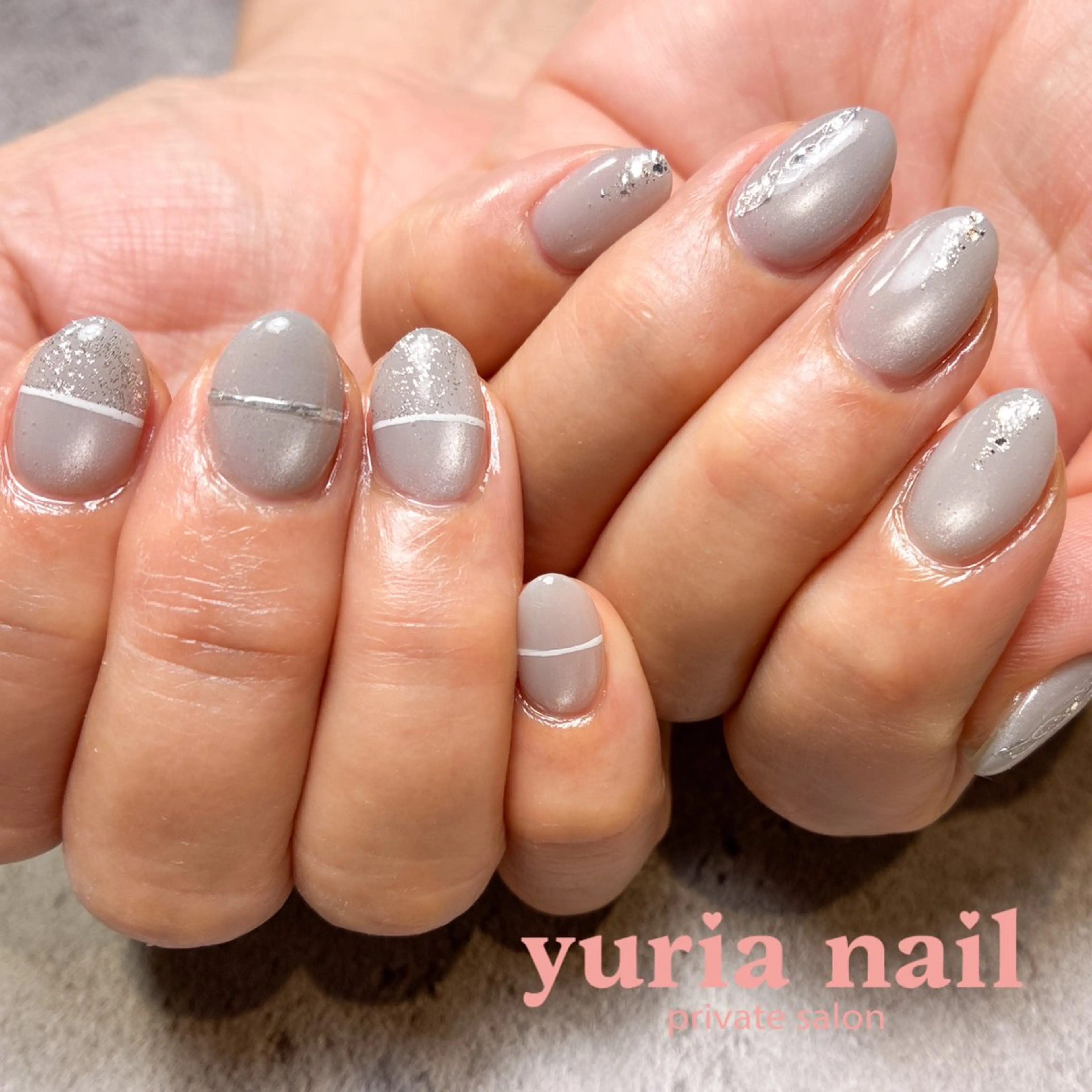 ネイル ラメ(グリッター) マグネットネイル ニュアンスネイル 春ネイル ハンドネイル 小林 ゆりあのネイルデザイン