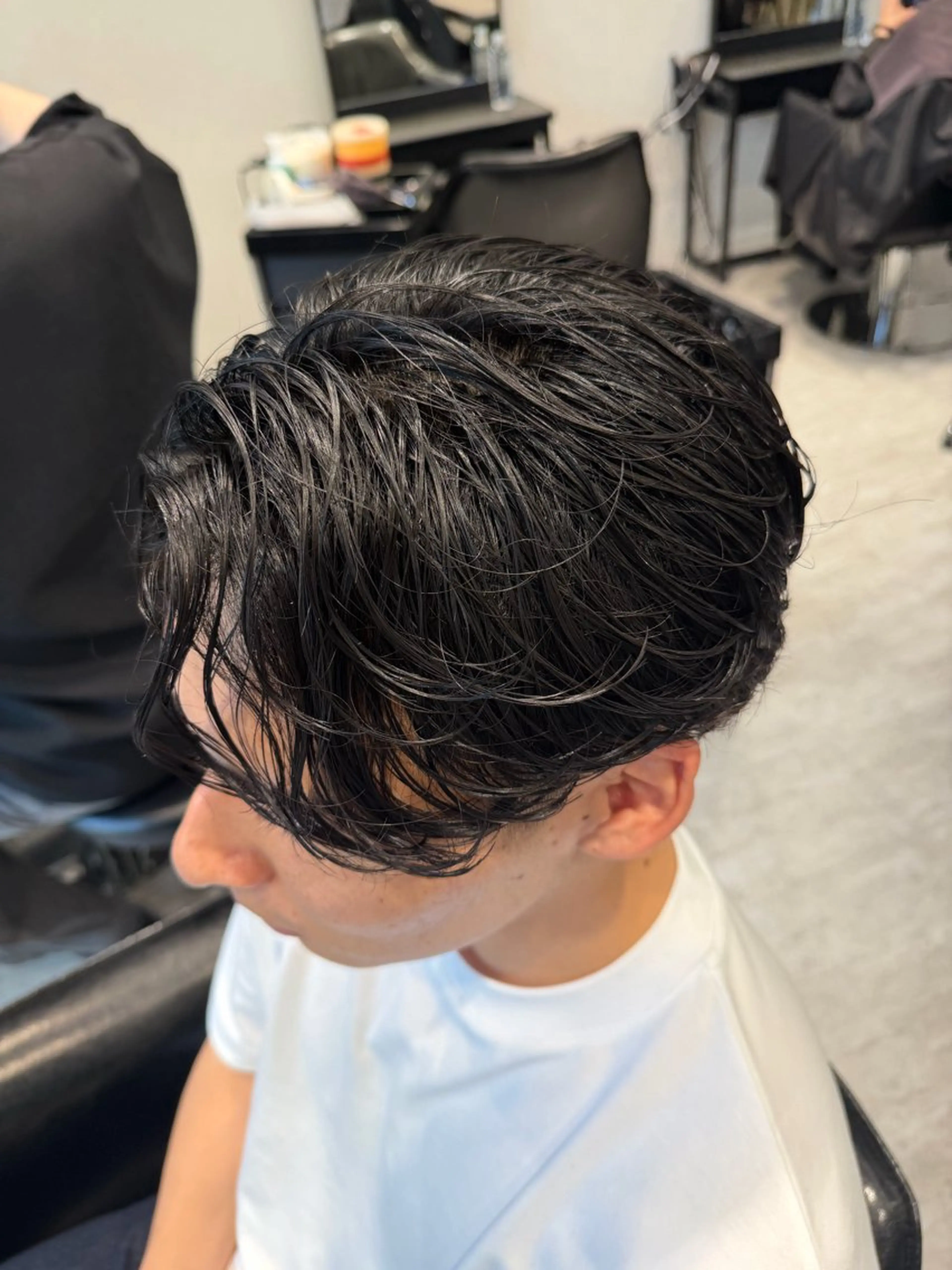 ミディアム パーマ メンズ カット 縮毛矯正 REEED所属・メンズ特化👨 細谷碧海のヘアスタイル